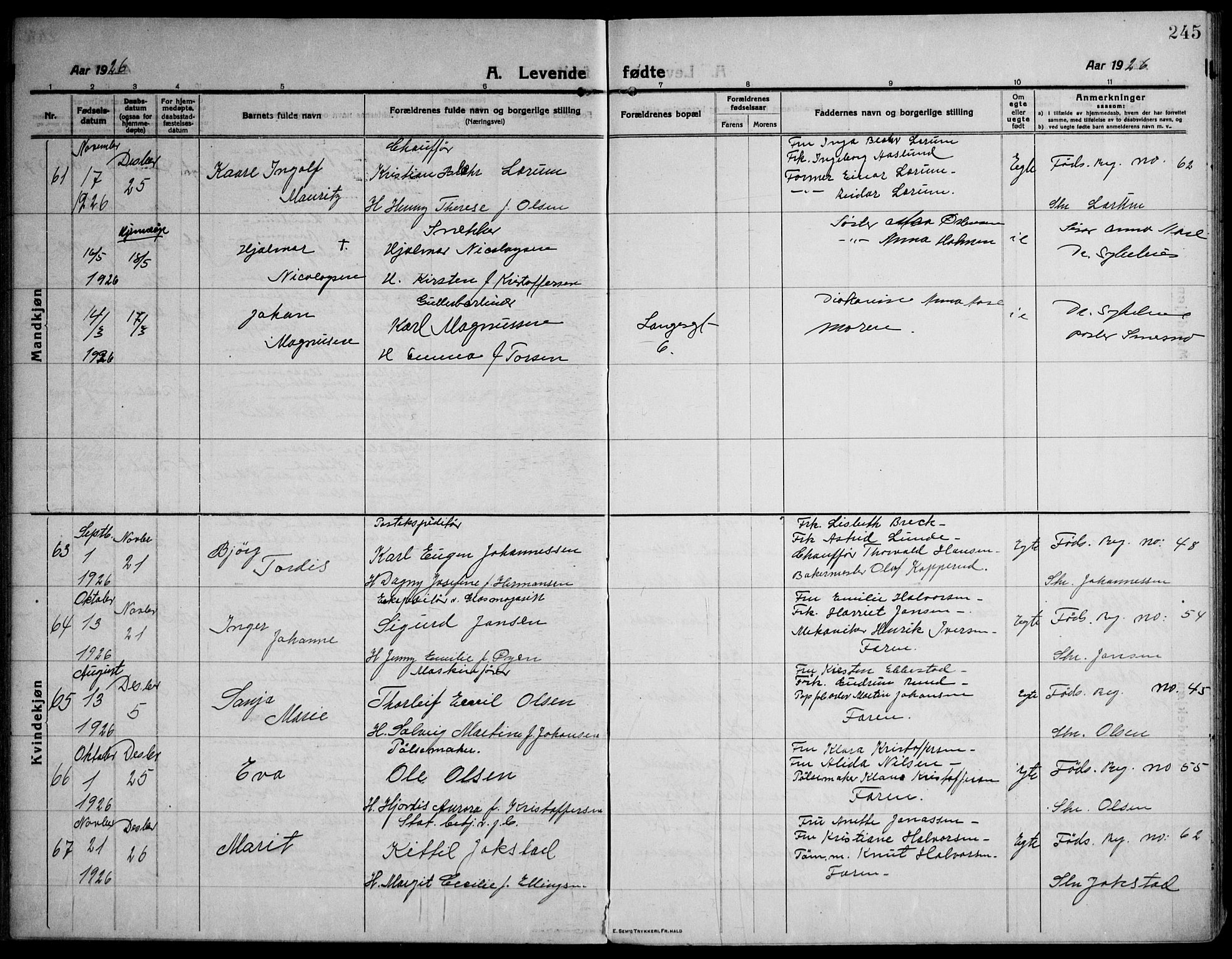Strømsø kirkebøker, AV/SAKO-A-246/F/Fa/L0029: Ministerialbok nr. I 27, 1915-1930, s. 245