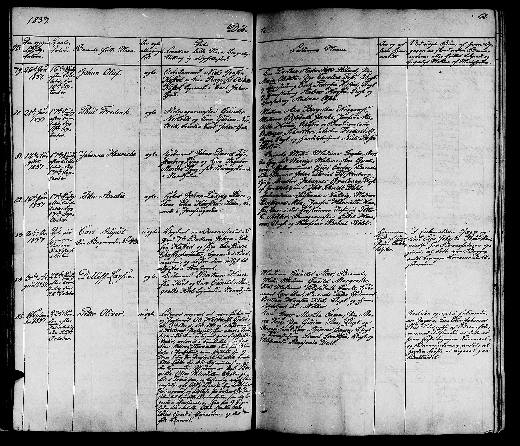 Ministerialprotokoller, klokkerbøker og fødselsregistre - Sør-Trøndelag, SAT/A-1456/602/L0136: Klokkerbok nr. 602C04, 1833-1845, s. 61