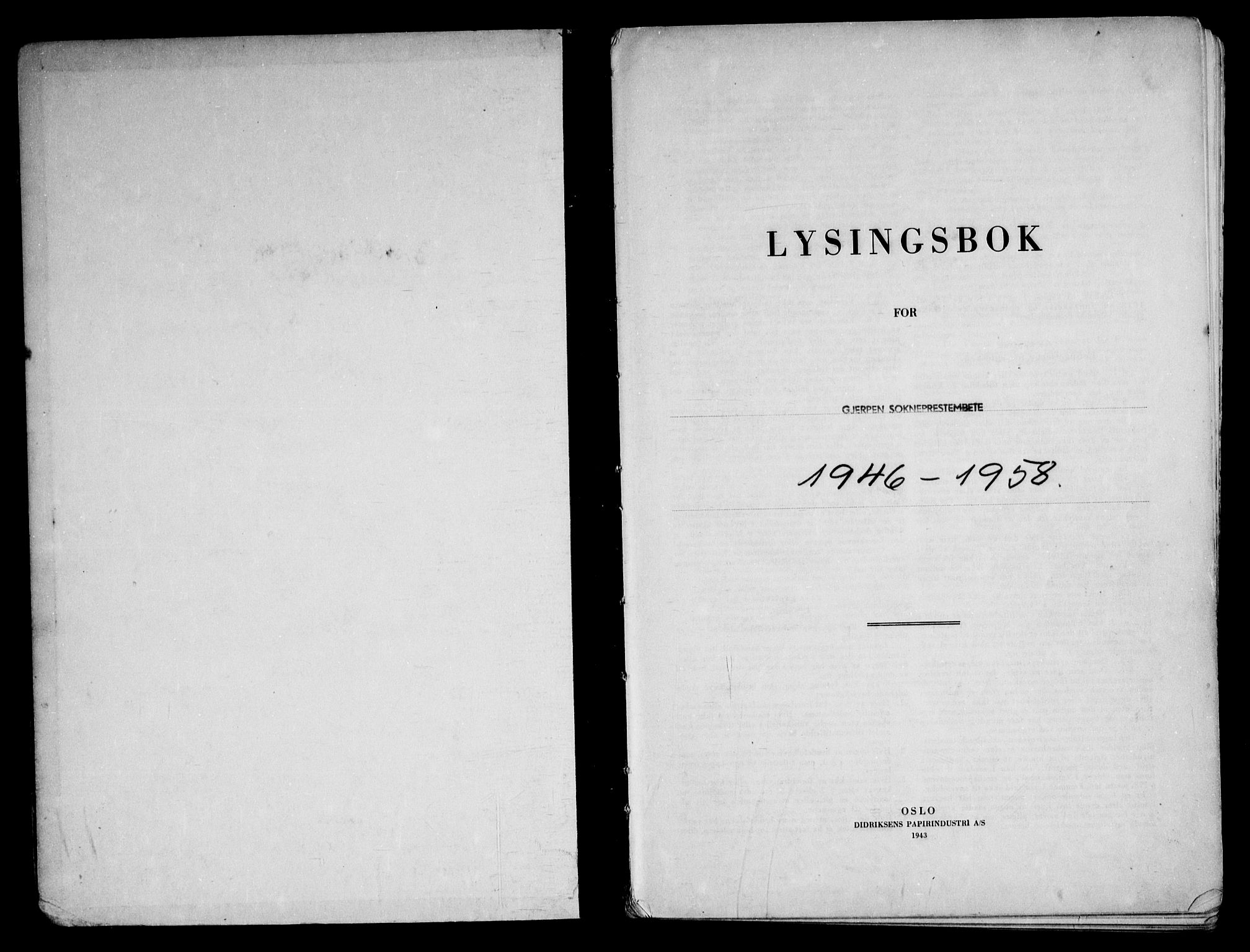 Gjerpen kirkebøker, SAKO/A-265/H/Ha/L0004: Lysningsprotokoll nr. I 4, 1946-1958