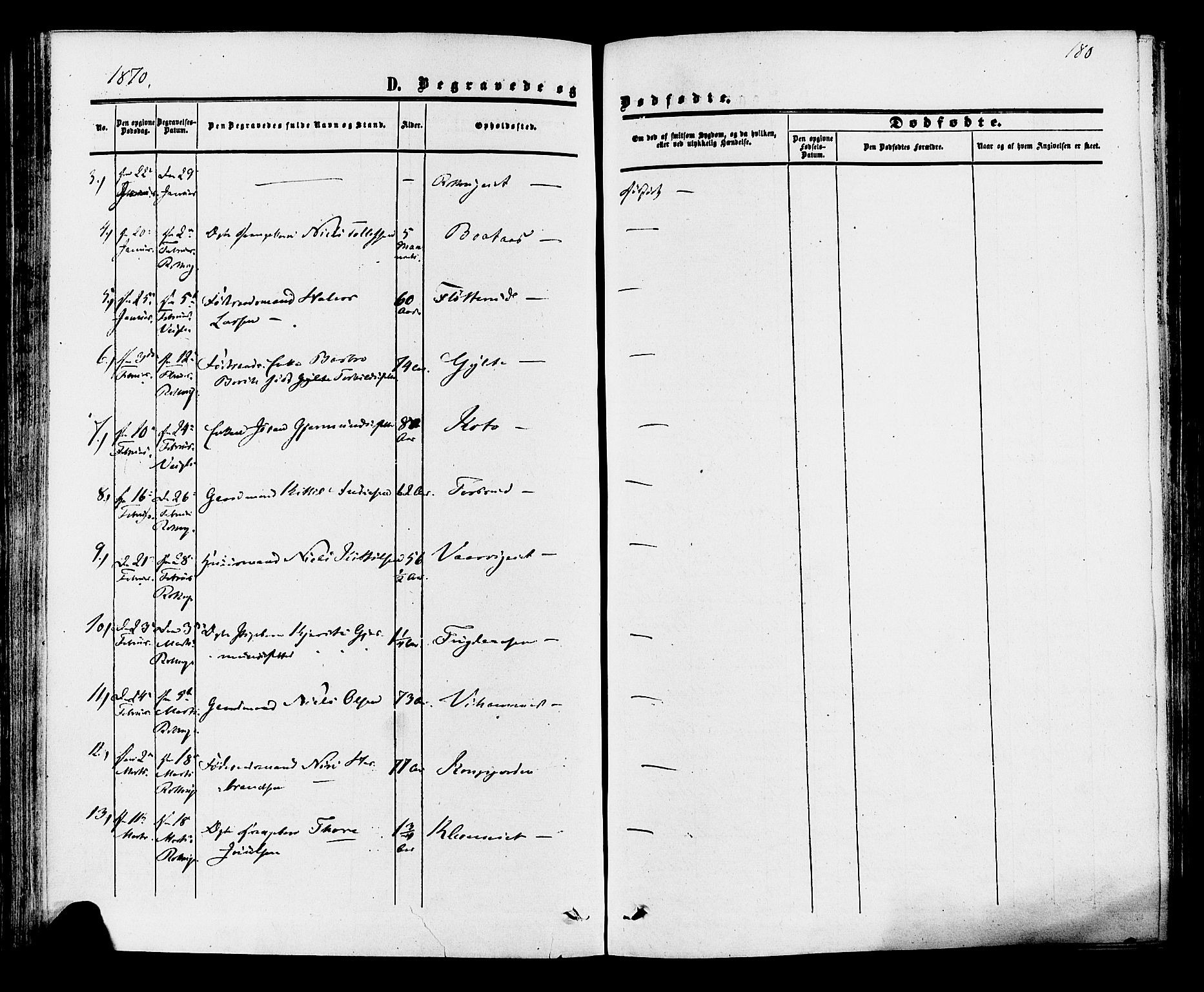 Rollag kirkebøker, AV/SAKO-A-240/F/Fa/L0009: Ministerialbok nr. I 9, 1860-1874, s. 180