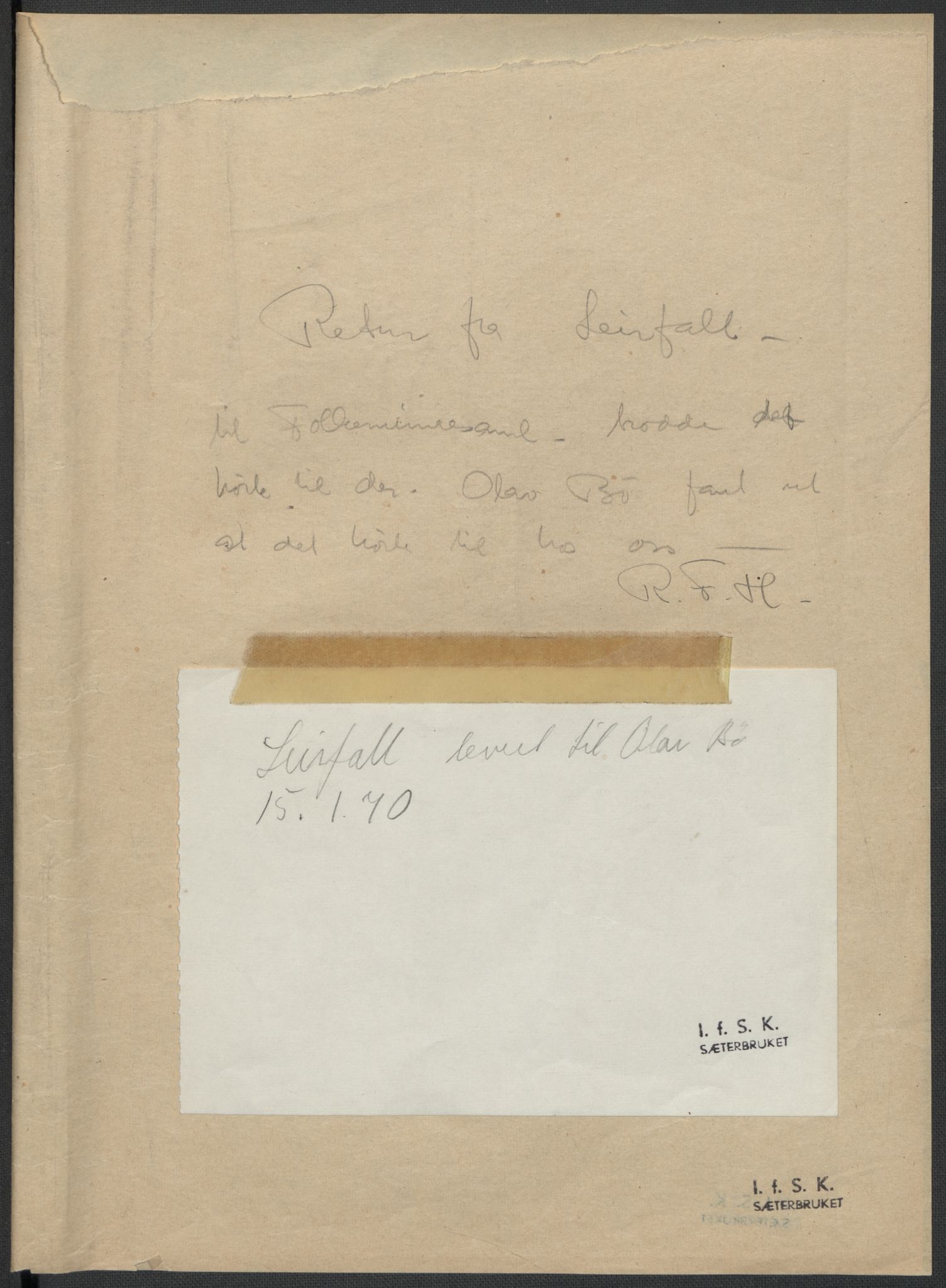 Instituttet for sammenlignende kulturforskning, RA/PA-0424/F/Fc/L0015/0001: Eske B15: / Nord-Trøndelag (perm XLII), 1933-1938