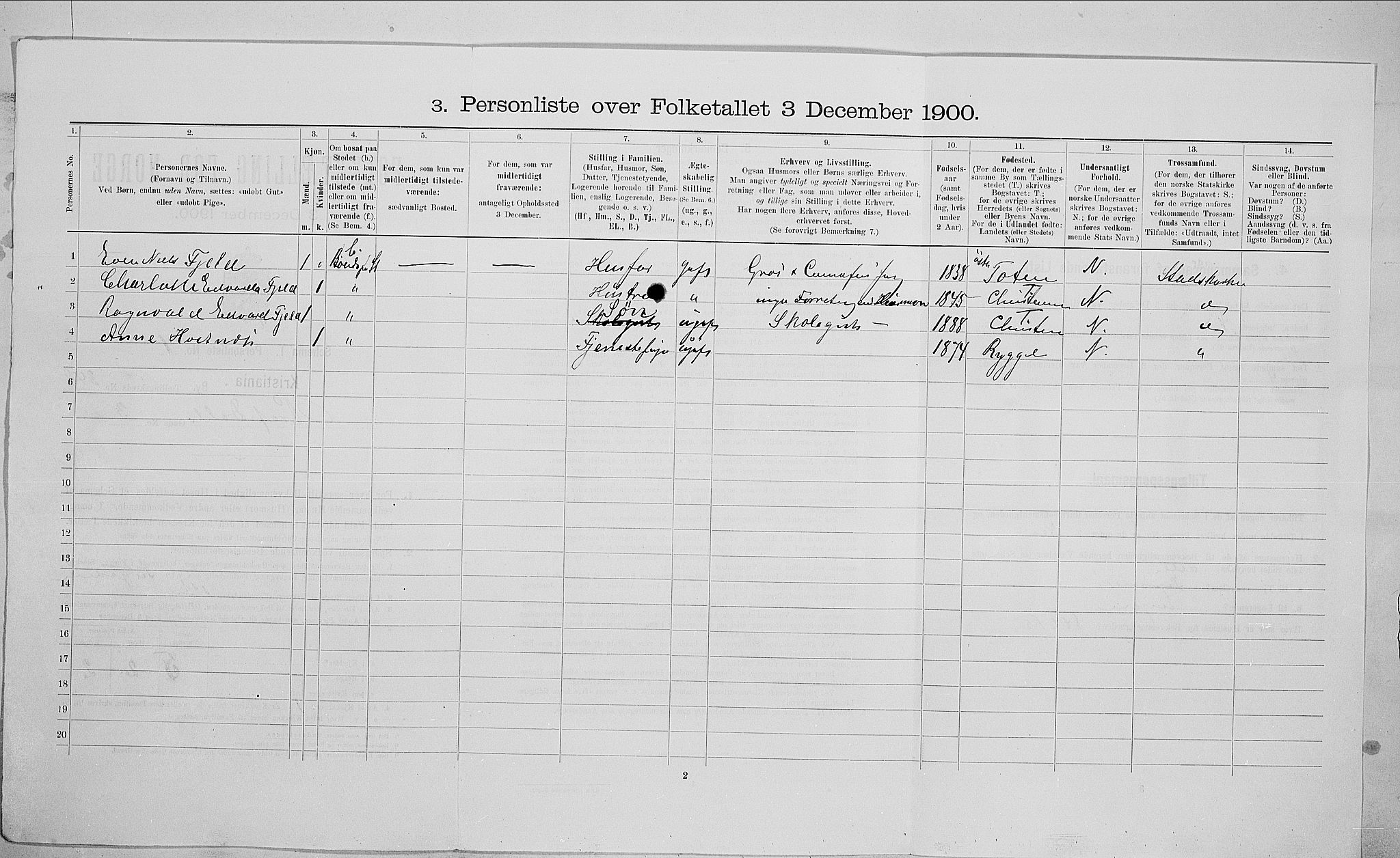 SAO, Folketelling 1900 for 0301 Kristiania kjøpstad, 1900, s. 73163