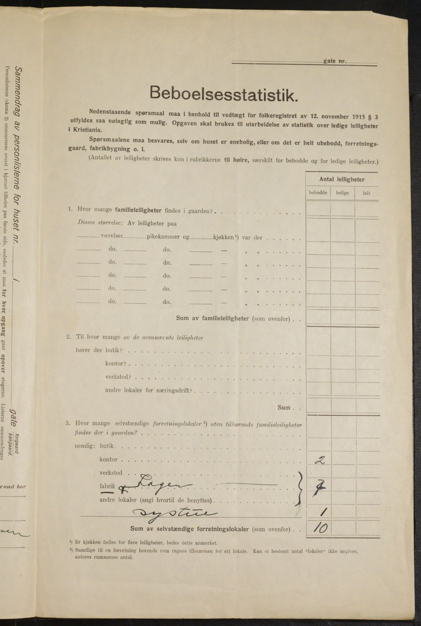 OBA, Kommunal folketelling 1.2.1916 for Kristiania, 1916, s. 43378