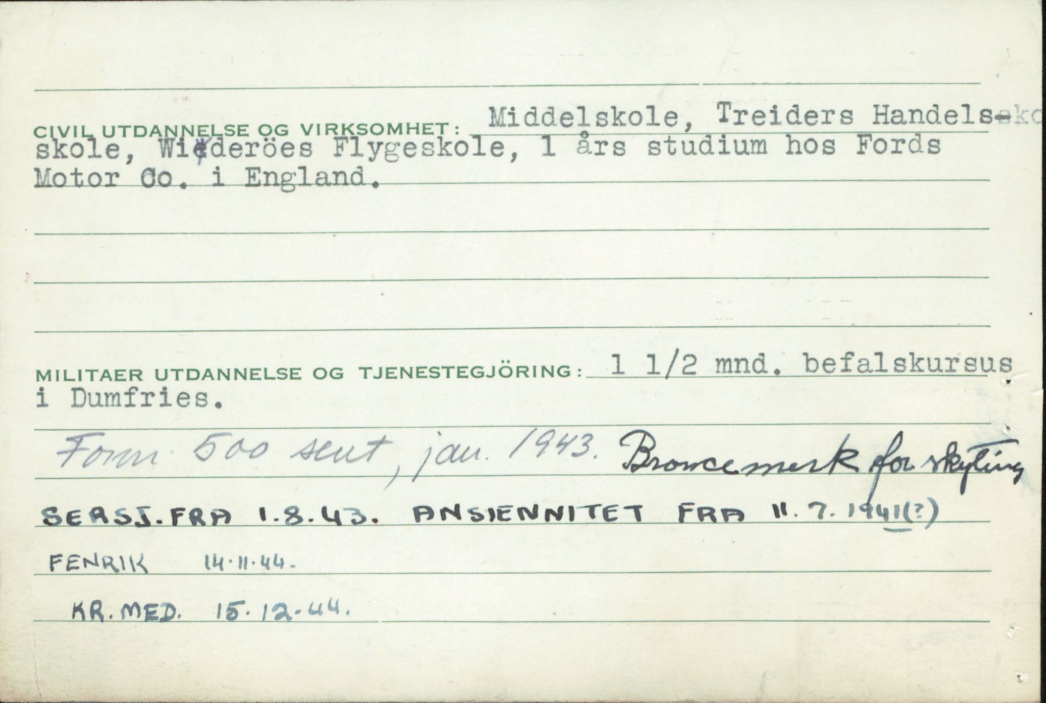 Forsvaret, Forsvarets overkommando/Luftforsvarsstaben, RA/RAFA-4079/P/Pa/L0048: Personellpapirer, 1916, s. 254
