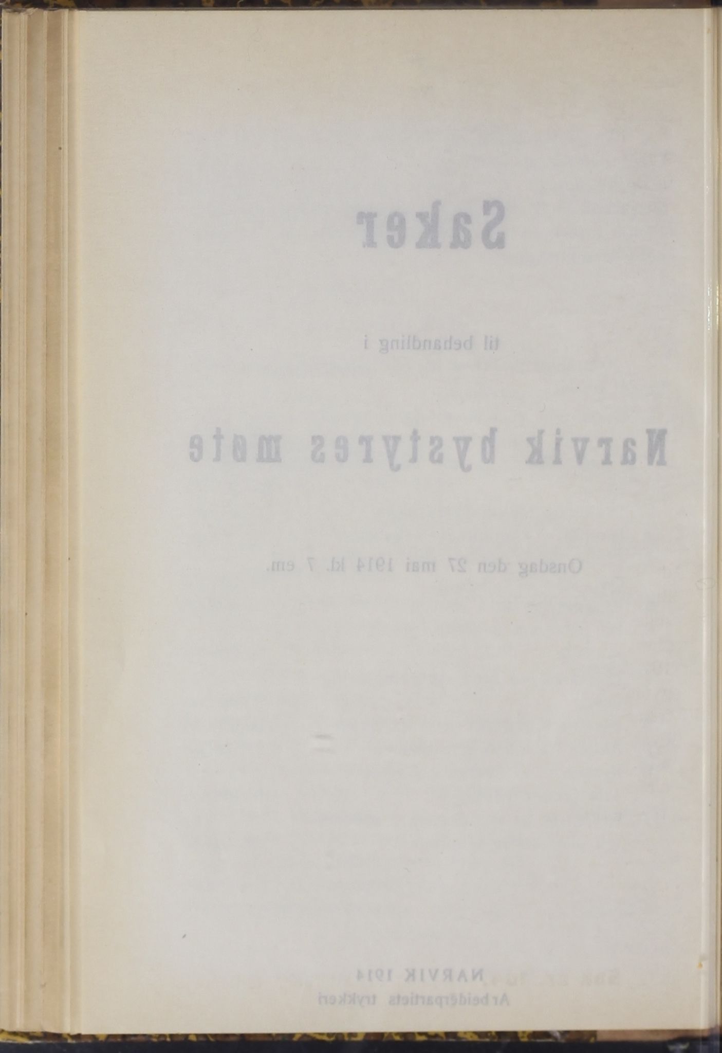 Narvik kommune. Formannskap , AIN/K-18050.150/A/Ab/L0004: Møtebok, 1914