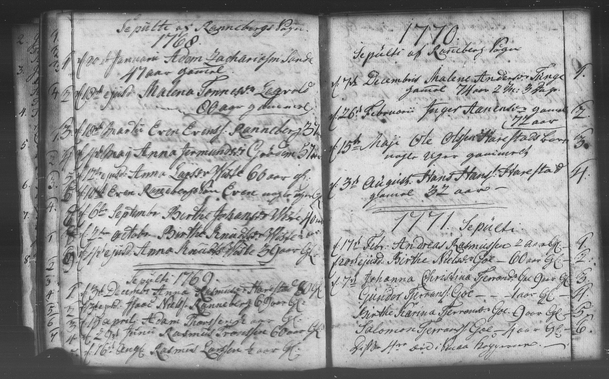 Domkirken sokneprestkontor, AV/SAST-A-101812/001/30/30BB/L0005: Klokkerbok nr. B 5 /2, 1760-1781