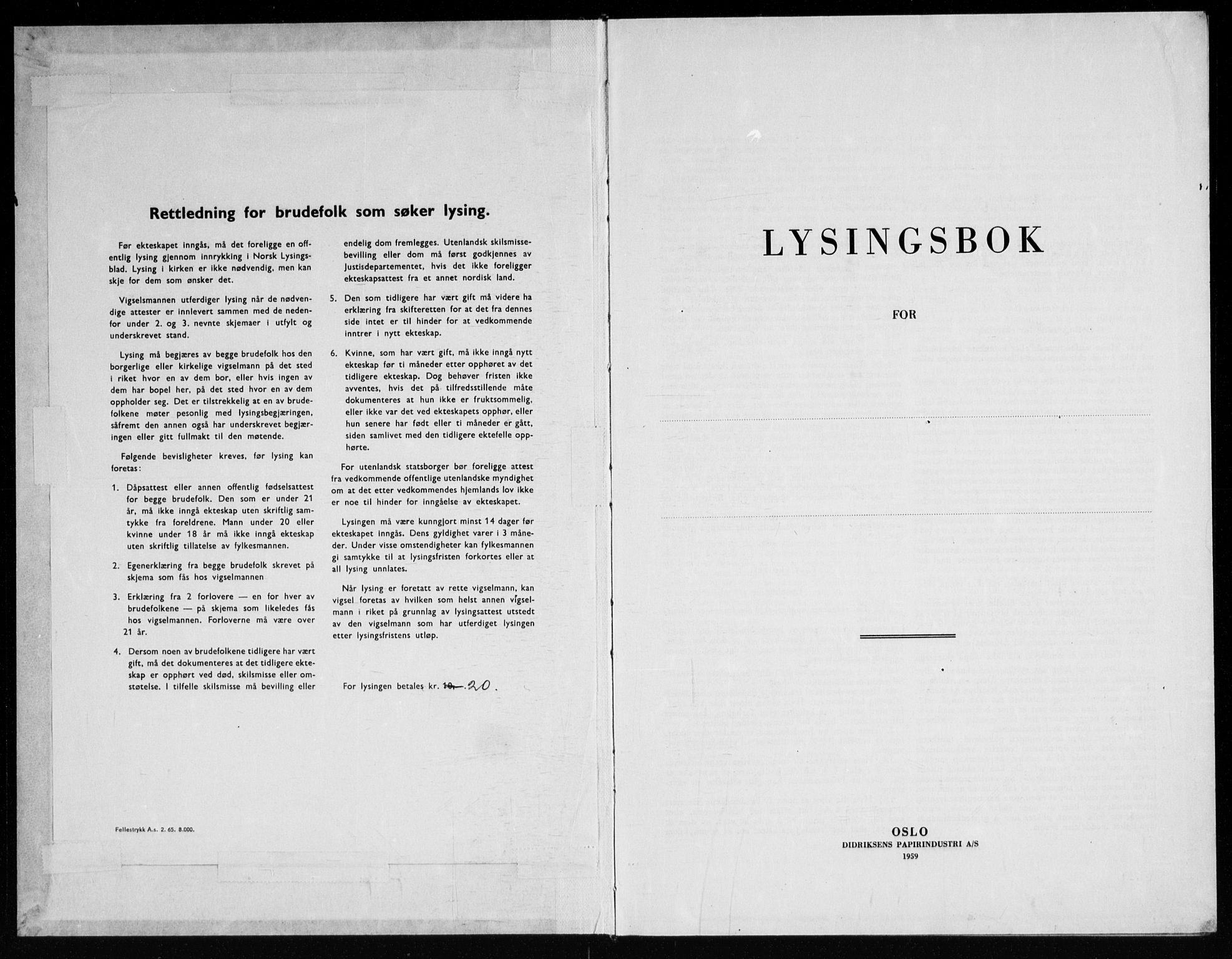 Røyken kirkebøker, SAKO/A-241/H/Ha/L0002: Lysningsprotokoll nr. 1, 1965-1969