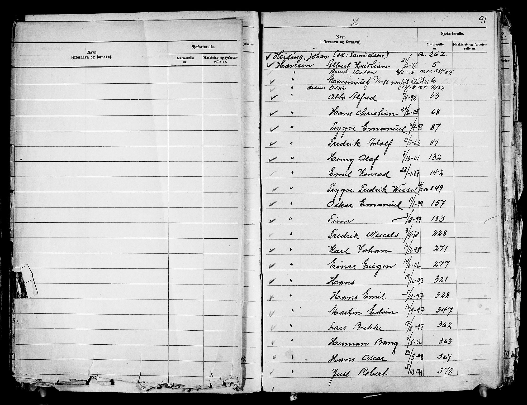 Drammen innrulleringsdistrikt, SAKO/A-781/G/Ga/L0001: Navneregister til rullene, 1860-1948, s. 94