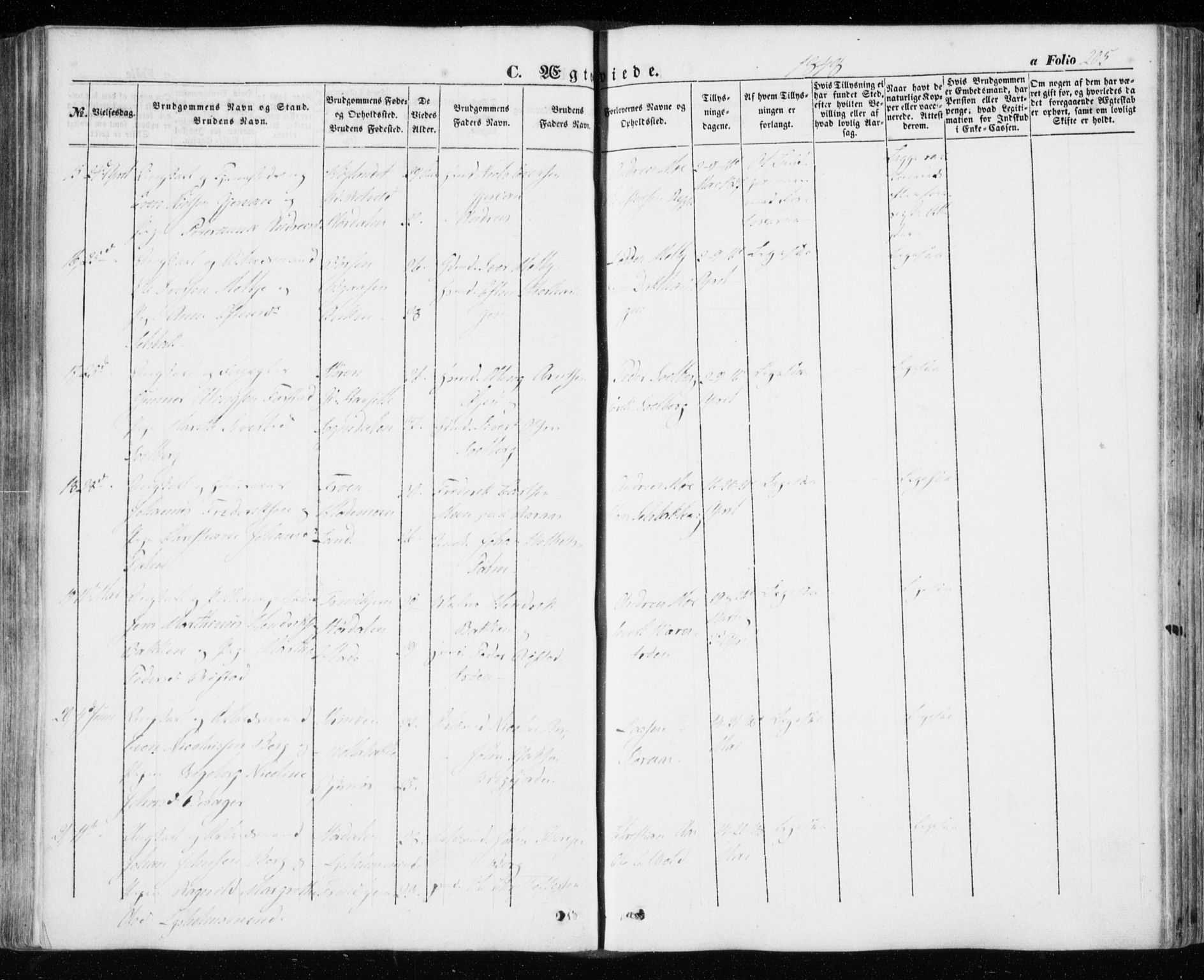 Ministerialprotokoller, klokkerbøker og fødselsregistre - Sør-Trøndelag, AV/SAT-A-1456/606/L0291: Ministerialbok nr. 606A06, 1848-1856, s. 205