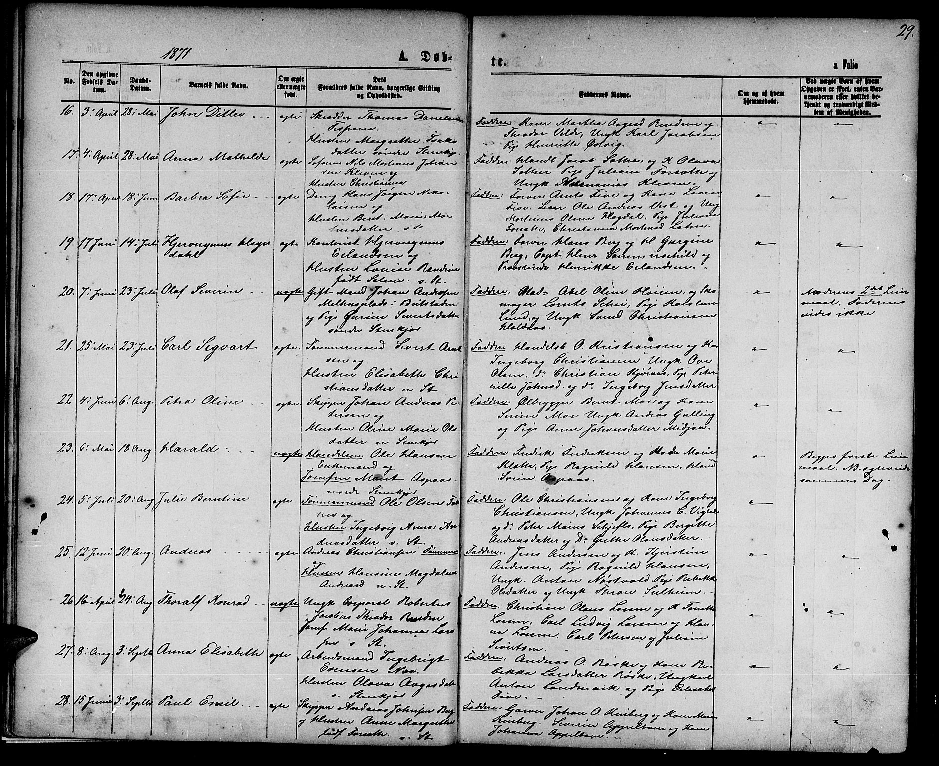 Ministerialprotokoller, klokkerbøker og fødselsregistre - Nord-Trøndelag, SAT/A-1458/739/L0373: Klokkerbok nr. 739C01, 1865-1882, s. 29