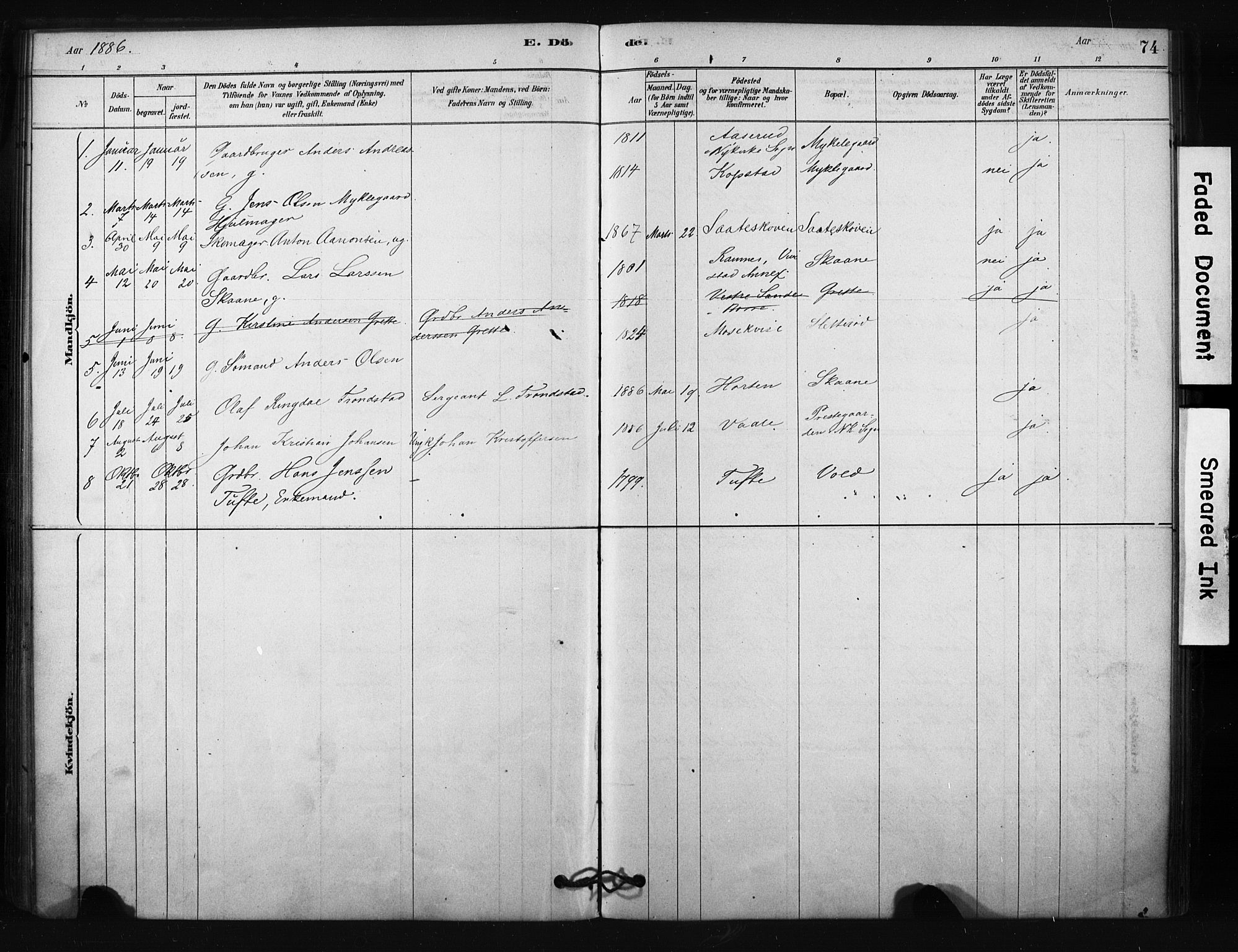 Borre kirkebøker, AV/SAKO-A-338/F/Fc/L0001: Ministerialbok nr. III 1, 1878-1896, s. 74