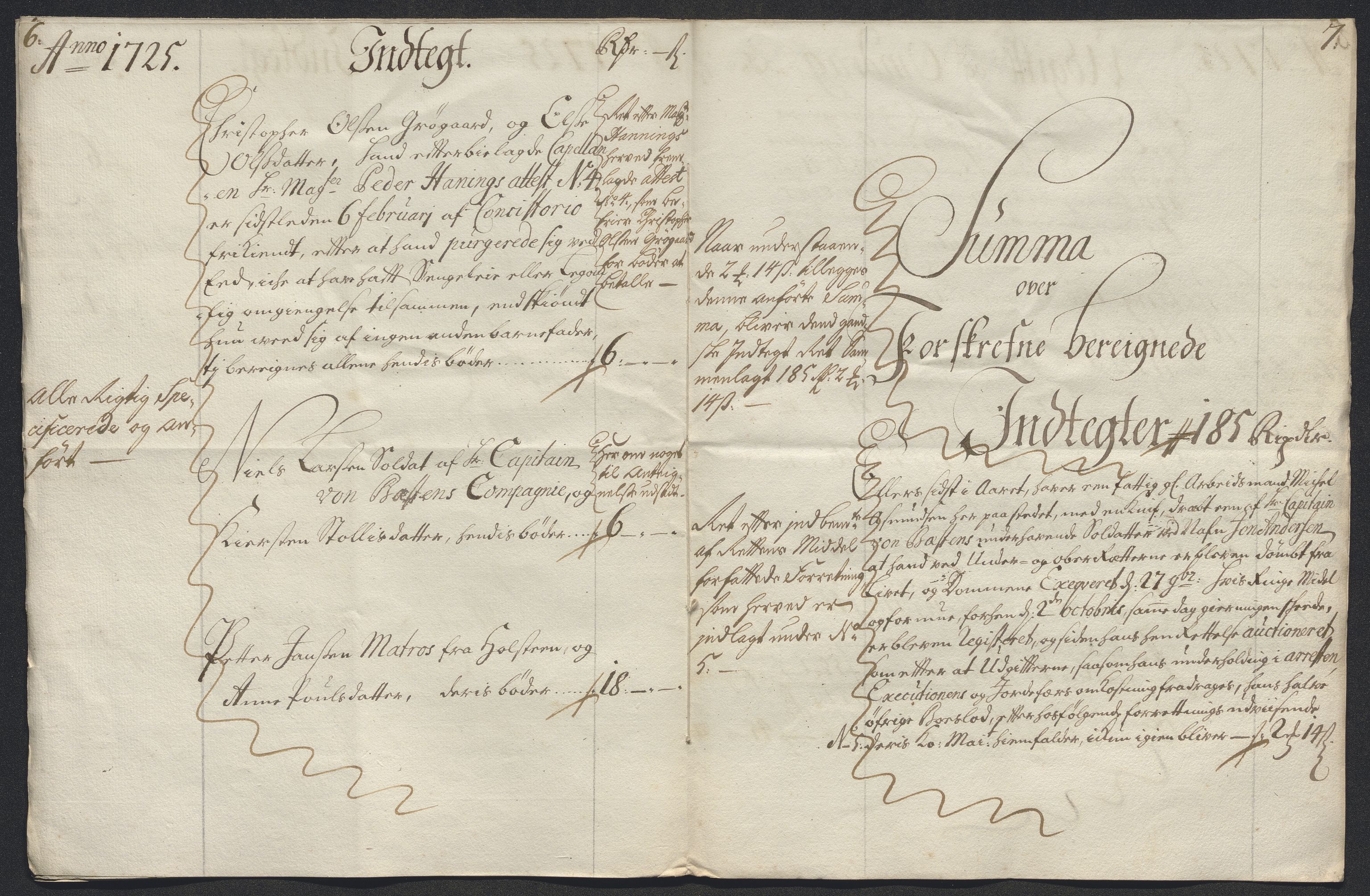 Rentekammeret inntil 1814, Reviderte regnskaper, Byregnskaper, AV/RA-EA-4066/R/Rm/L0286: [M19] Sikt og sakefall, 1719-1727, s. 375