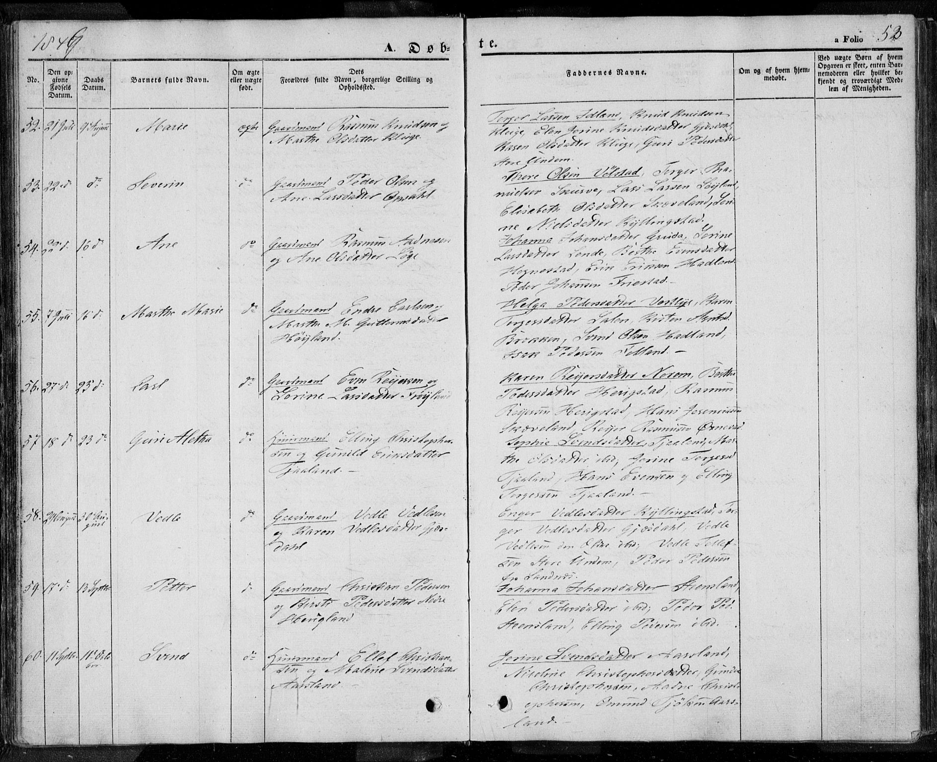 Lye sokneprestkontor, AV/SAST-A-101794/001/30BA/L0005: Ministerialbok nr. A 5.1, 1842-1855, s. 53