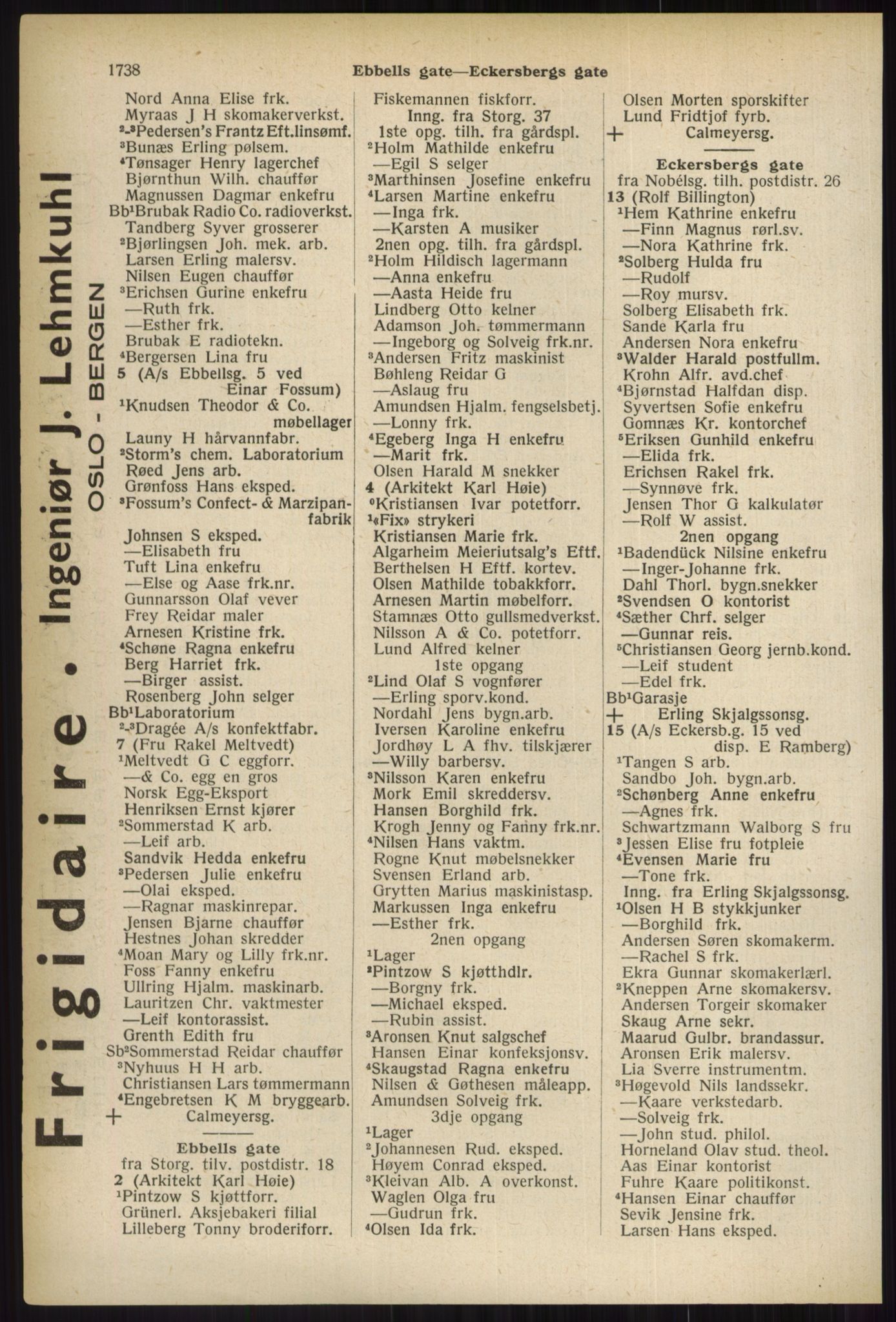 Kristiania/Oslo adressebok, PUBL/-, 1937, s. 1738
