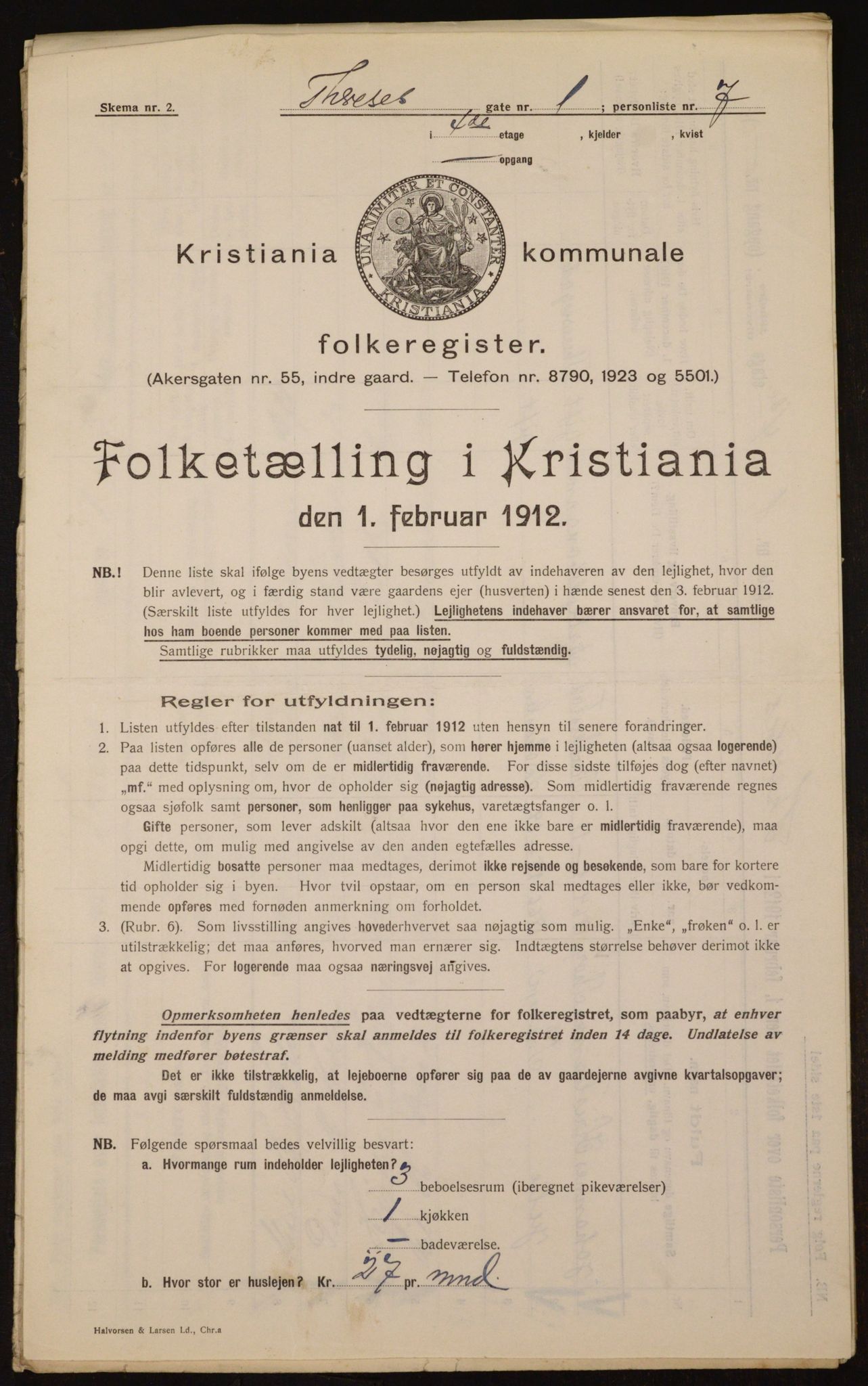 OBA, Kommunal folketelling 1.2.1912 for Kristiania, 1912, s. 107740