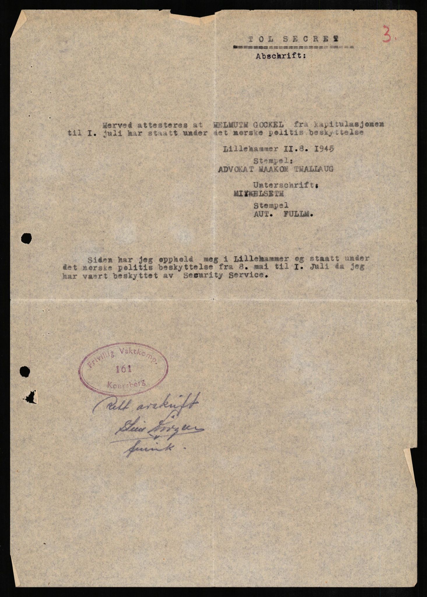 Forsvaret, Forsvarets overkommando II, AV/RA-RAFA-3915/D/Db/L0010: CI Questionaires. Tyske okkupasjonsstyrker i Norge. Tyskere., 1945-1946, s. 17