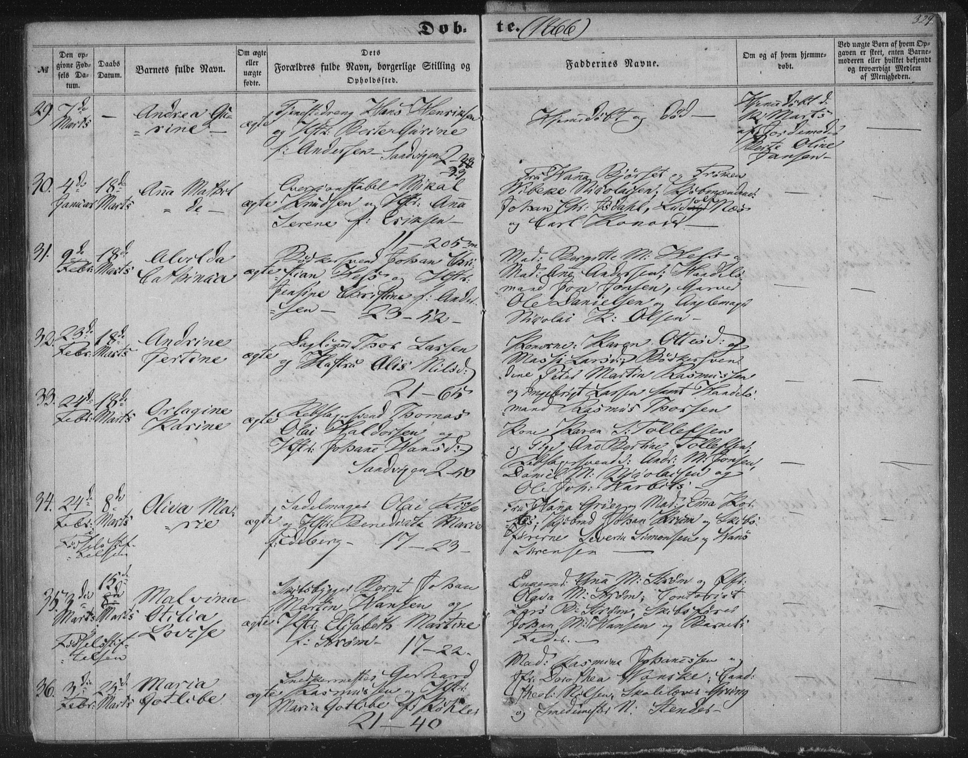 Korskirken sokneprestembete, AV/SAB-A-76101/H/Haa/L0018: Ministerialbok nr. B 4, 1857-1866, s. 329