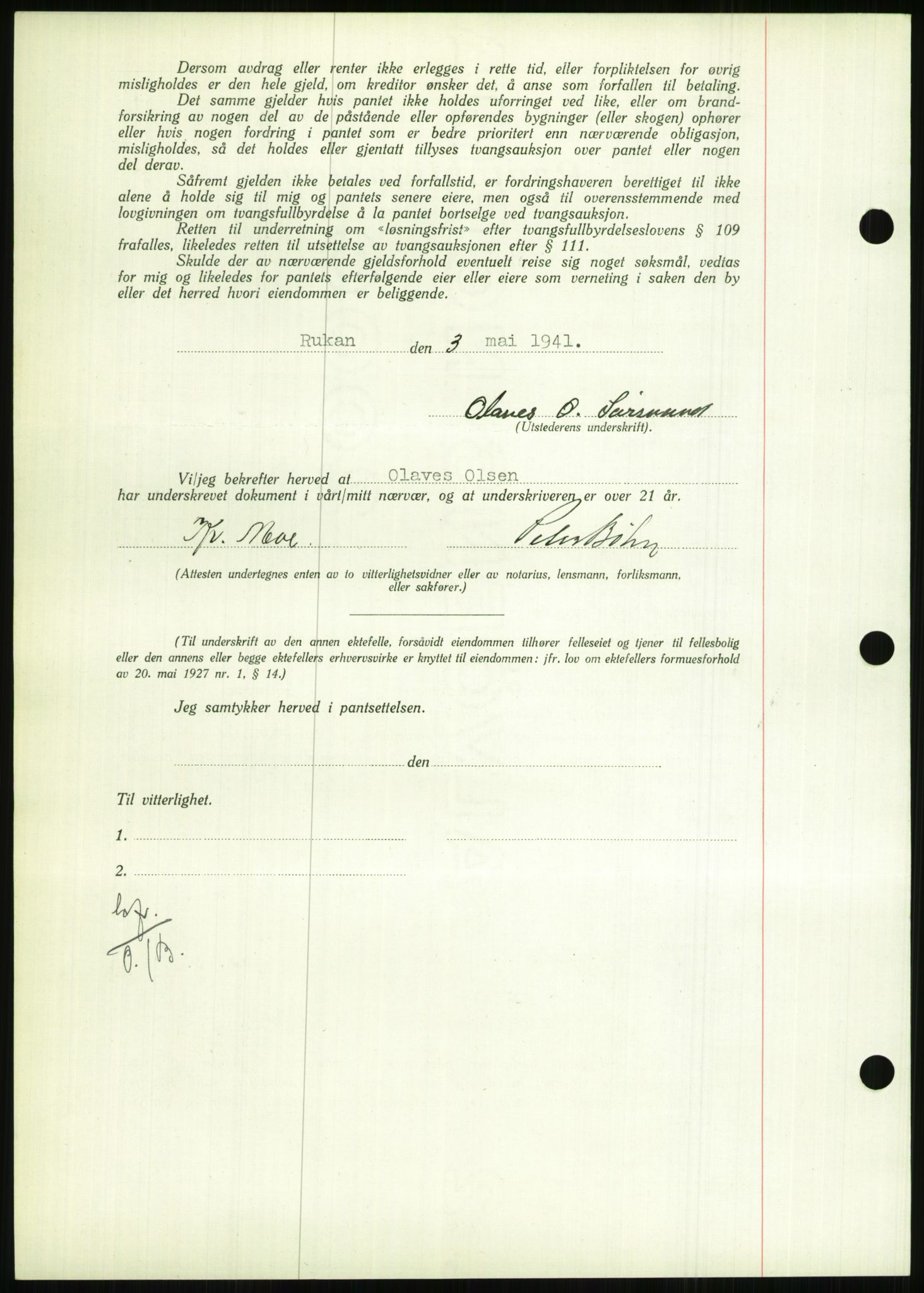 Nedenes sorenskriveri, AV/SAK-1221-0006/G/Gb/Gbb/L0001: Pantebok nr. I, 1939-1942, Dagboknr: 297/1941