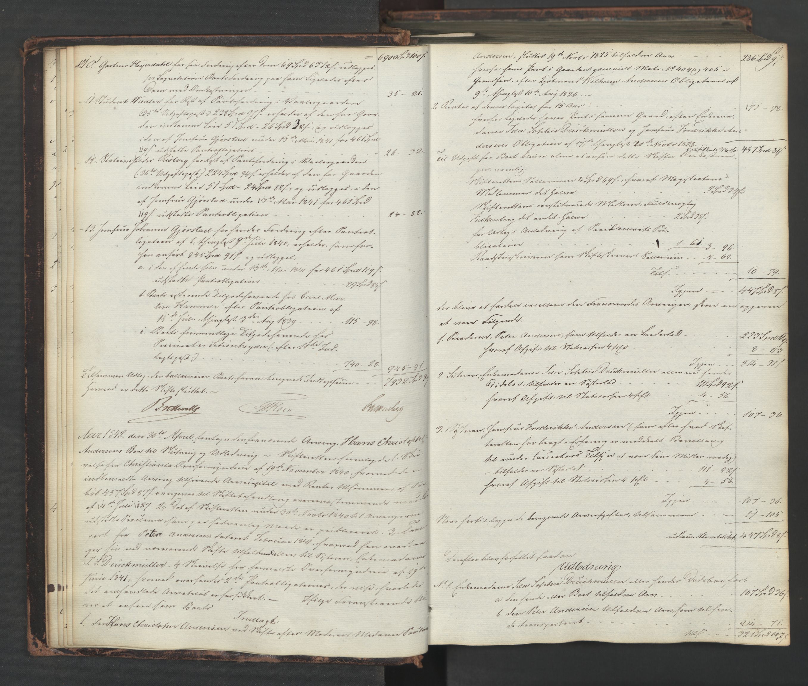 Oslo skifterett, AV/SAO-A-10383/H/Hd/Hda/L0002: Skifteutlodningsprotokoll, 1842-1845, s. 9b-10a