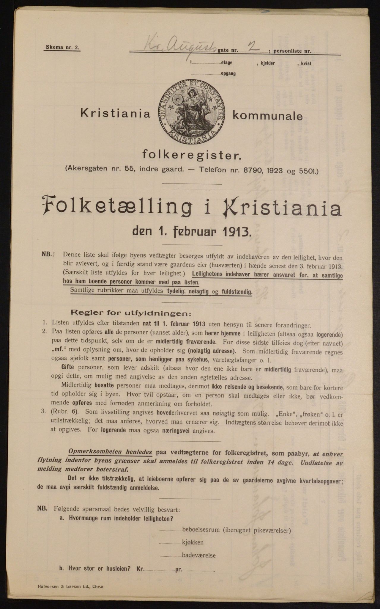 OBA, Kommunal folketelling 1.2.1913 for Kristiania, 1913, s. 53653