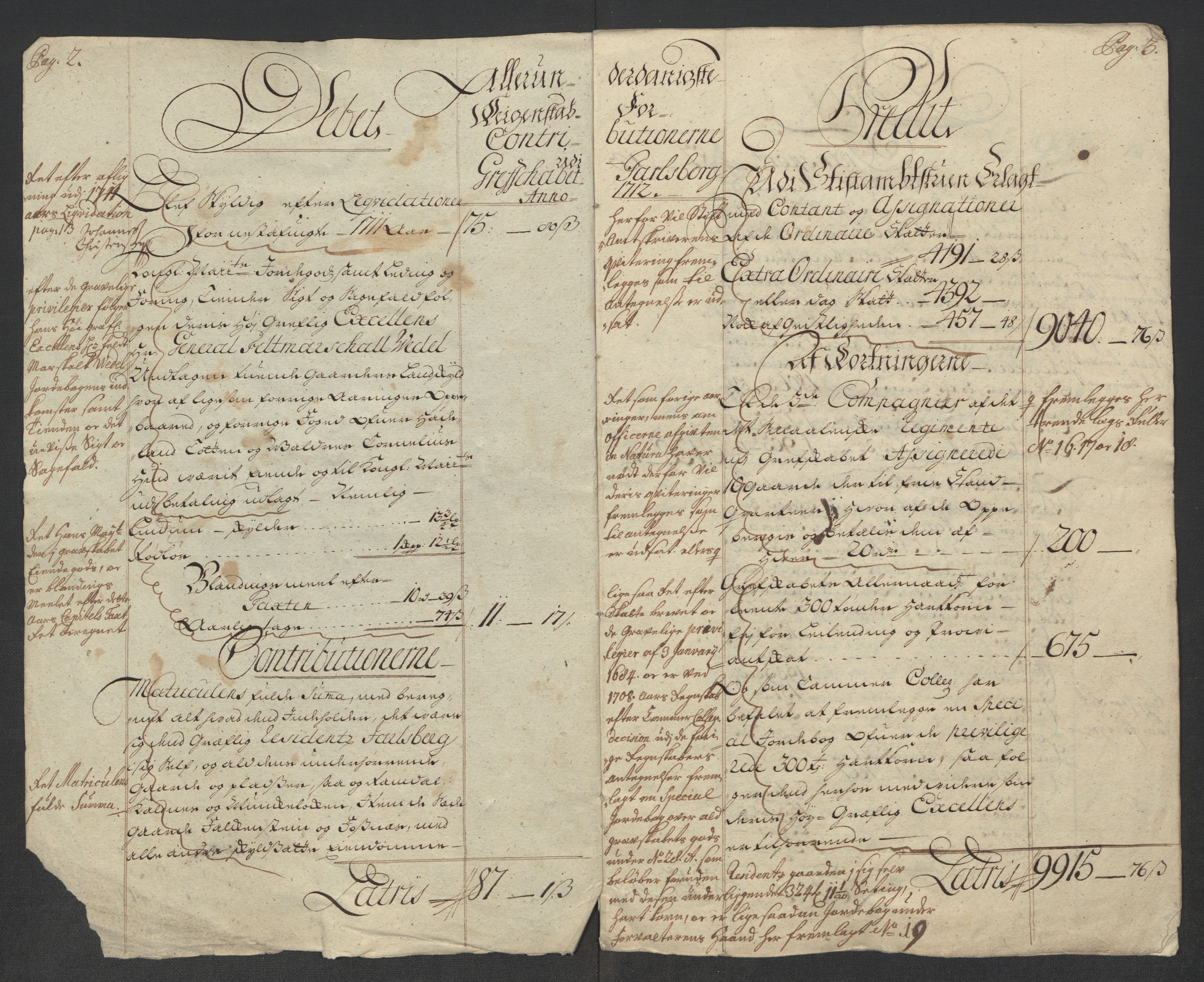 Rentekammeret inntil 1814, Reviderte regnskaper, Fogderegnskap, AV/RA-EA-4092/R32/L1877: Fogderegnskap Jarlsberg grevskap, 1712, s. 5