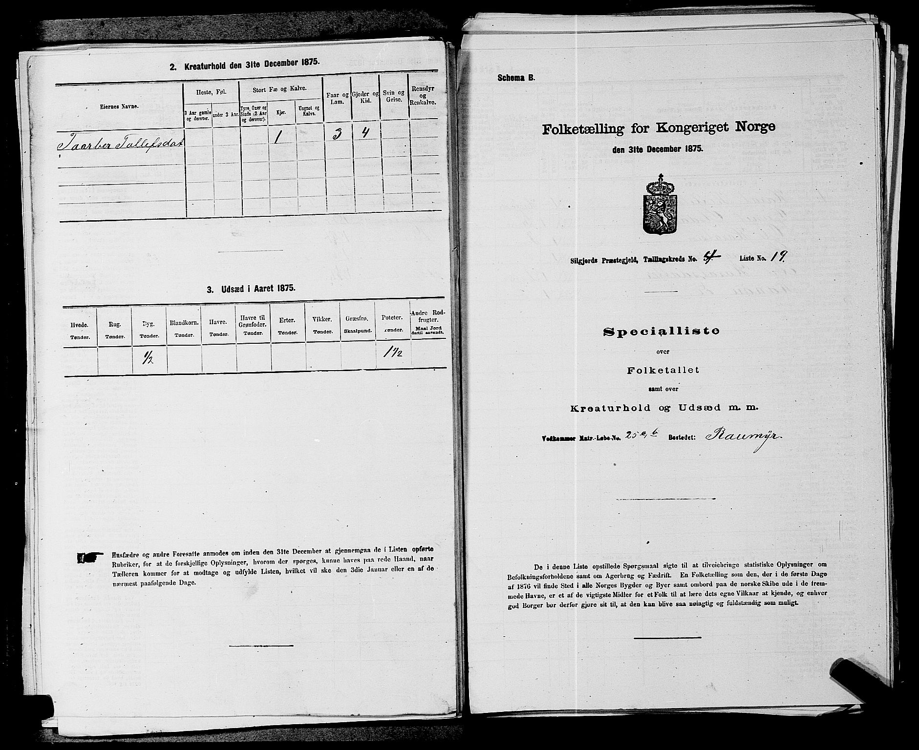 SAKO, Folketelling 1875 for 0828P Seljord prestegjeld, 1875, s. 421