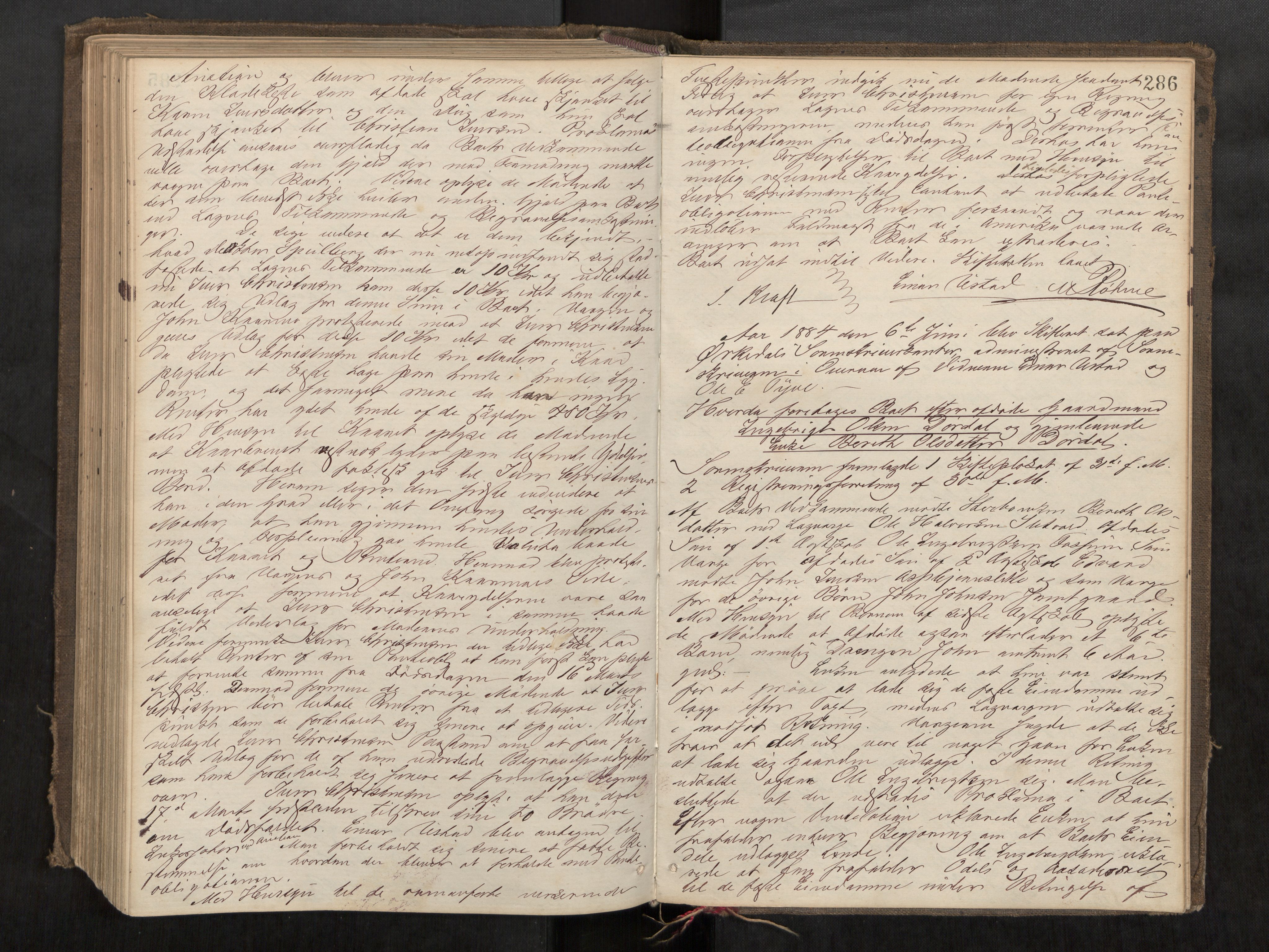 Orkdal sorenskriveri, AV/SAT-A-4169/1/3/3B/L0006: Skiftebehandlingsprotokoll, 1870-1885, s. 285b-286a