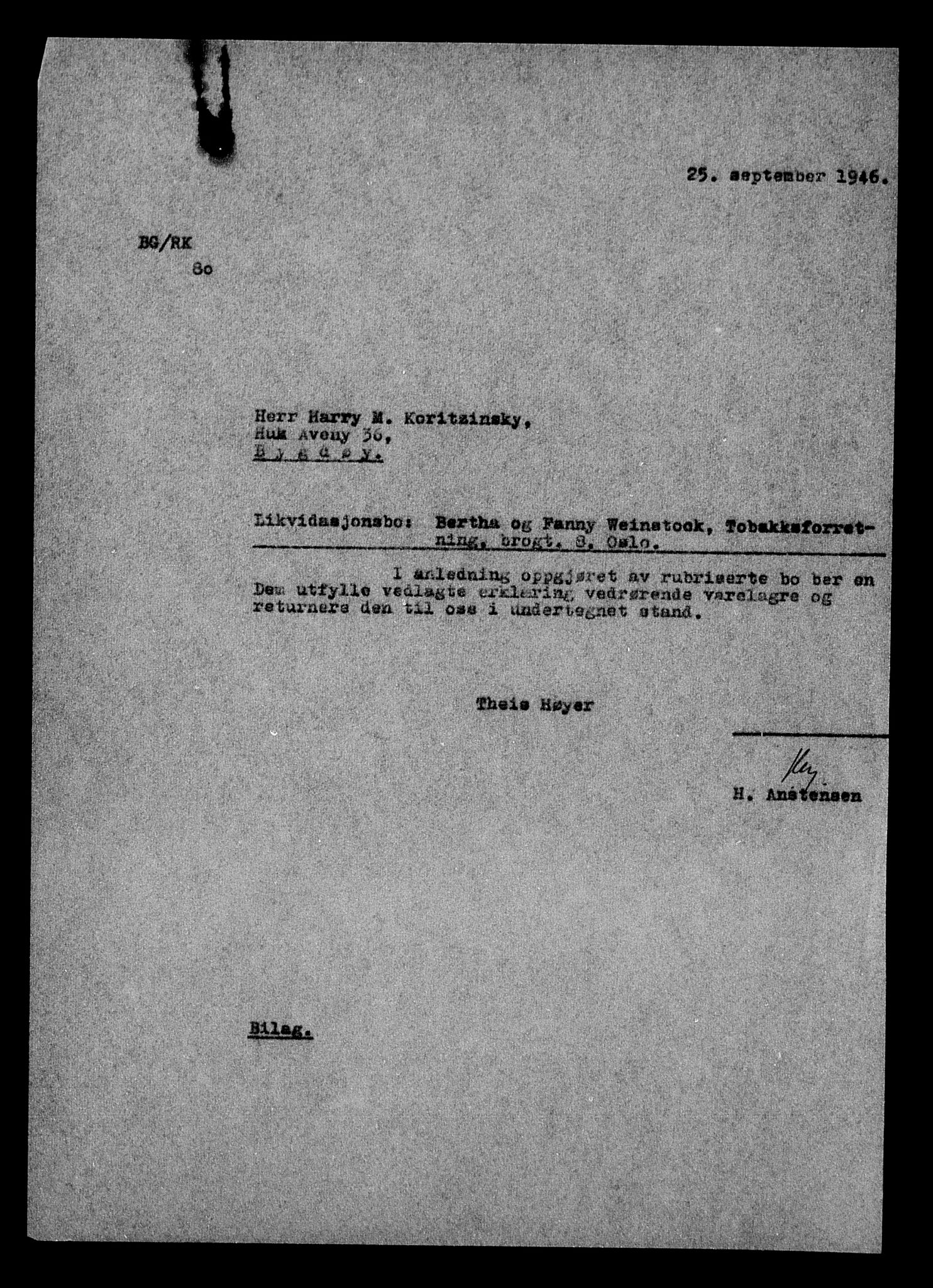 Justisdepartementet, Tilbakeføringskontoret for inndratte formuer, AV/RA-S-1564/H/Hc/Hcc/L0985: --, 1945-1947, s. 427