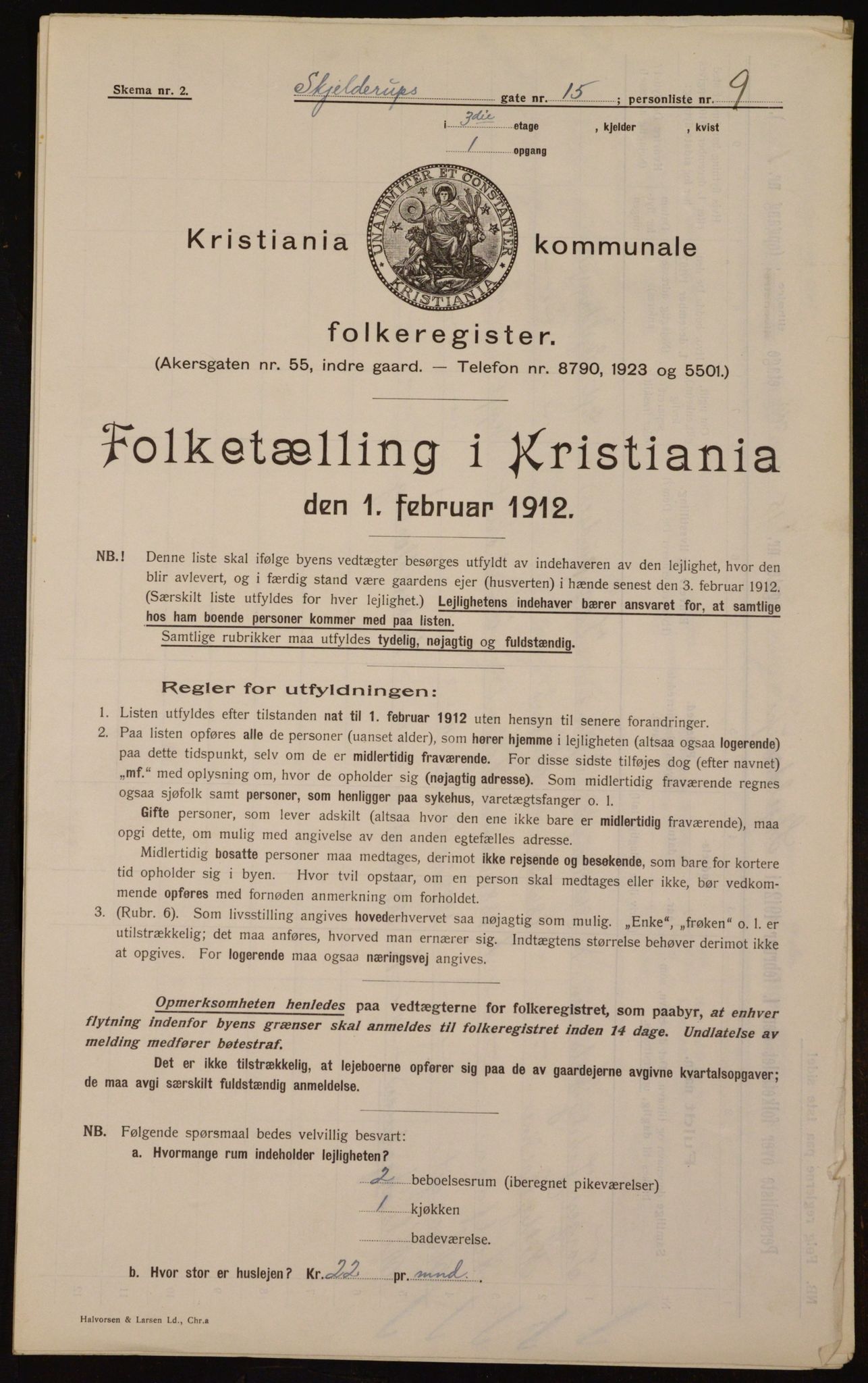 OBA, Kommunal folketelling 1.2.1912 for Kristiania, 1912, s. 96287