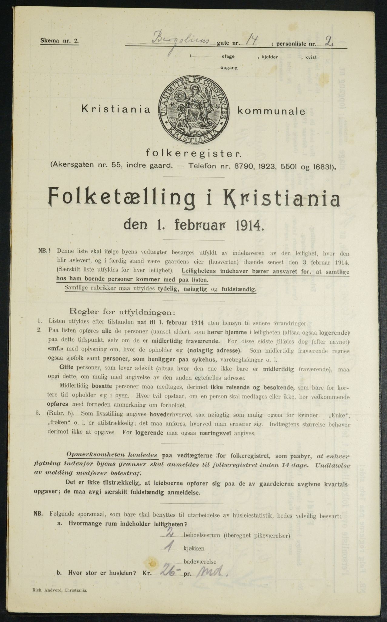 OBA, Kommunal folketelling 1.2.1914 for Kristiania, 1914, s. 4317