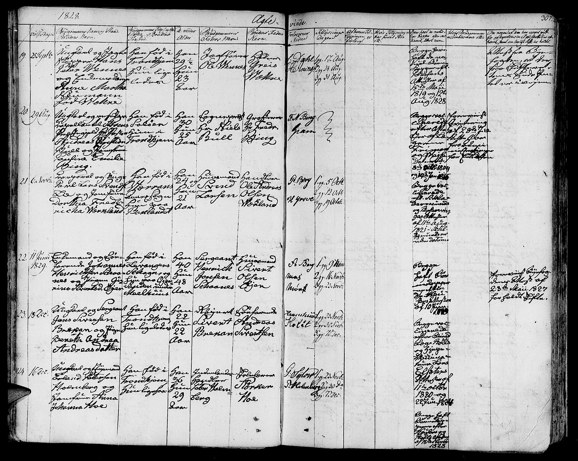 Ministerialprotokoller, klokkerbøker og fødselsregistre - Sør-Trøndelag, AV/SAT-A-1456/602/L0109: Ministerialbok nr. 602A07, 1821-1840, s. 307