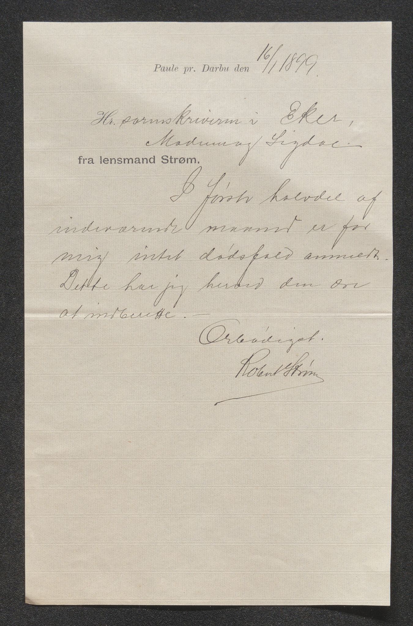 Eiker, Modum og Sigdal sorenskriveri, AV/SAKO-A-123/H/Ha/Hab/L0026: Dødsfallsmeldinger, 1899, s. 120