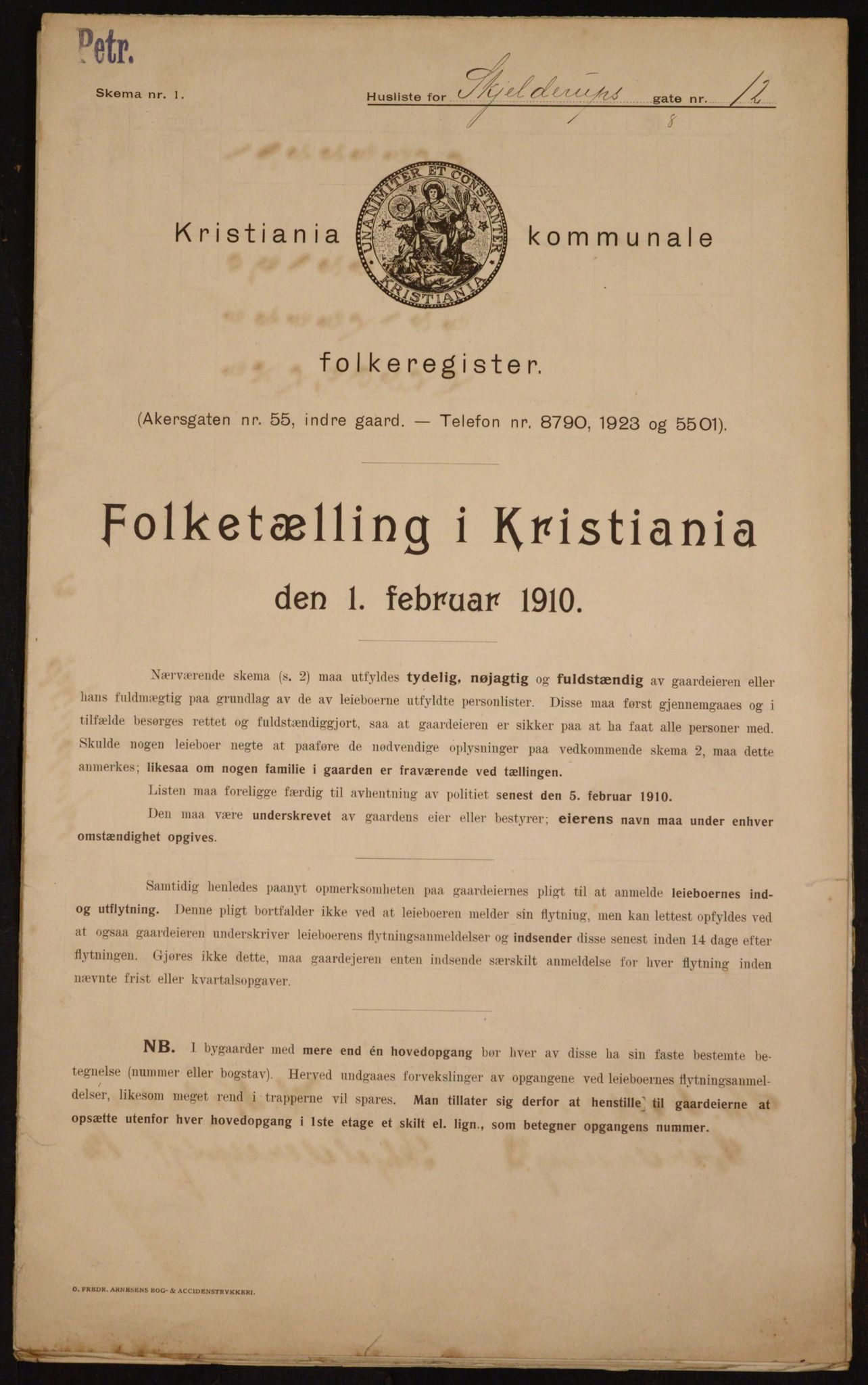 OBA, Kommunal folketelling 1.2.1910 for Kristiania, 1910, s. 91369
