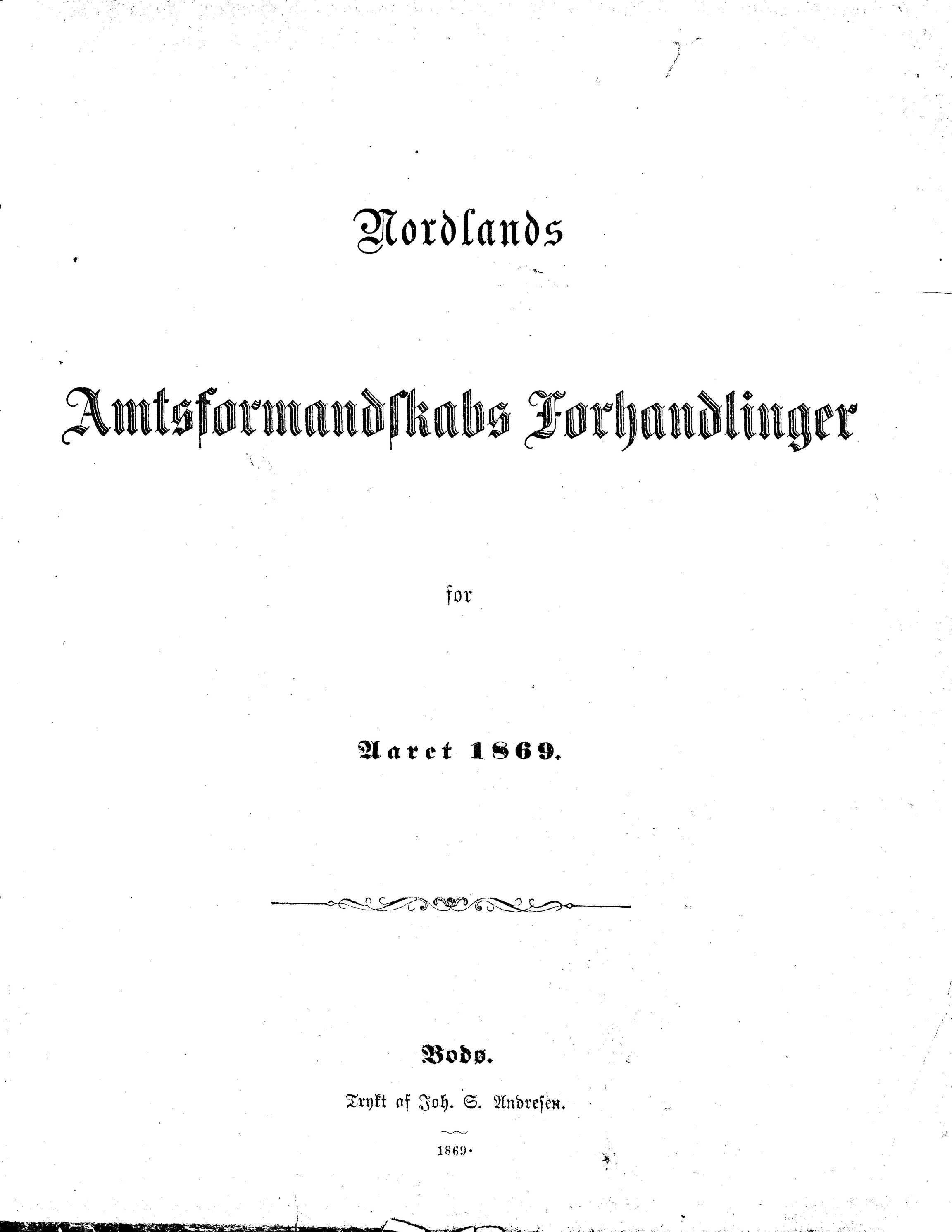 Nordland Fylkeskommune. Fylkestinget, AIN/NFK-17/176/A/Ac/L0005: Fylkestingsforhandlinger 1866-1870, 1866-1870