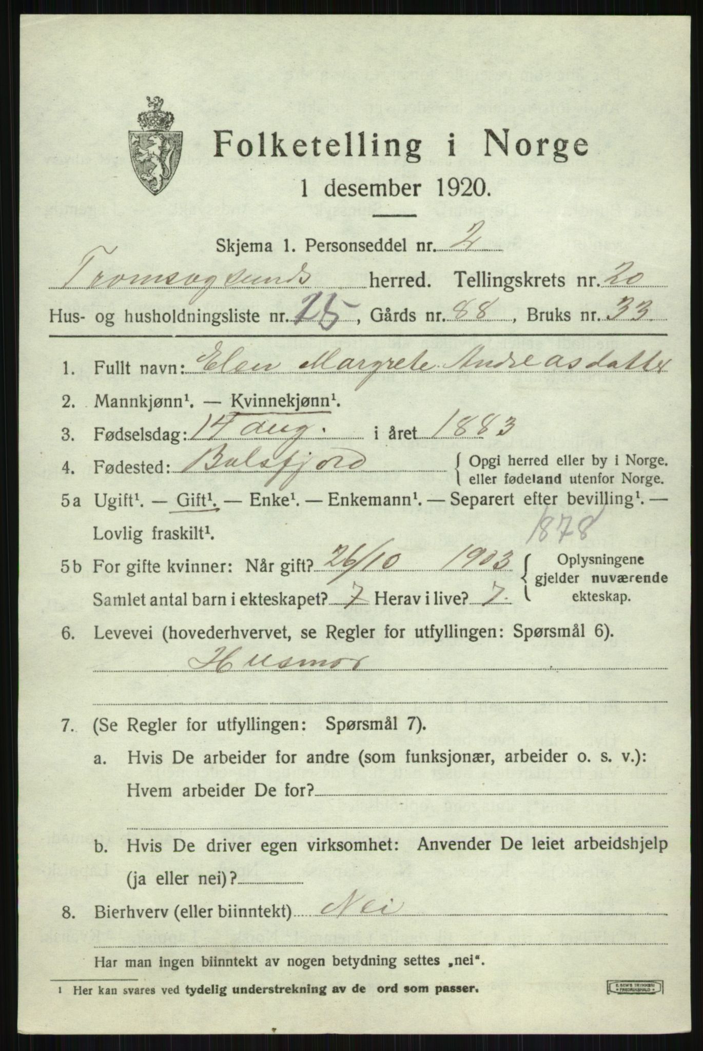 SATØ, Folketelling 1920 for 1934 Tromsøysund herred, 1920, s. 10776