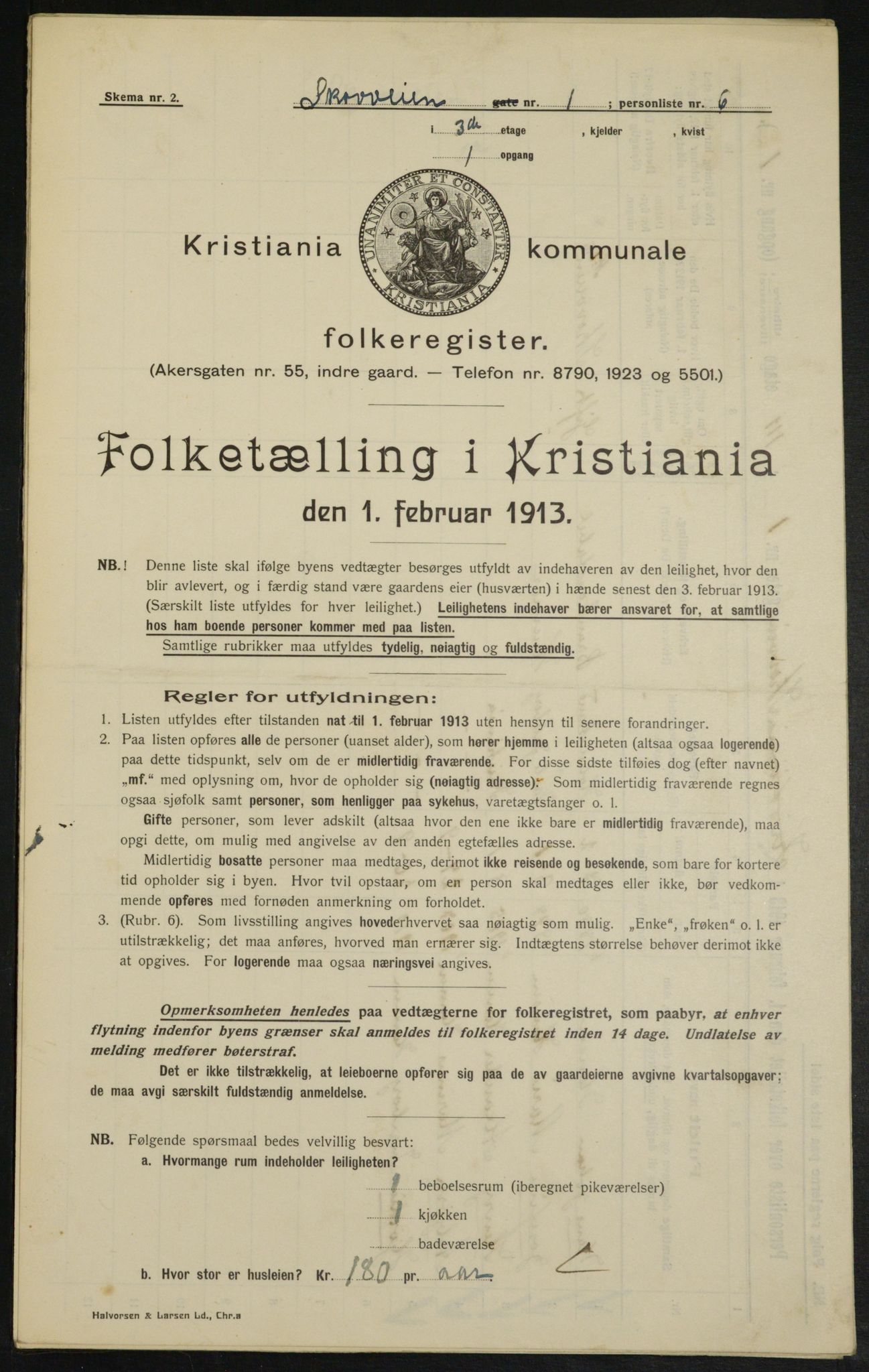 OBA, Kommunal folketelling 1.2.1913 for Kristiania, 1913, s. 96402