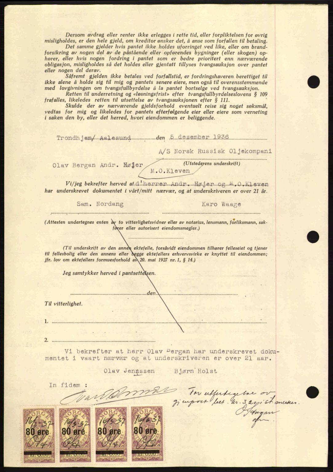 Kristiansund byfogd, AV/SAT-A-4587/A/27: Pantebok nr. 29, 1936-1937, Dagboknr: 90/1937