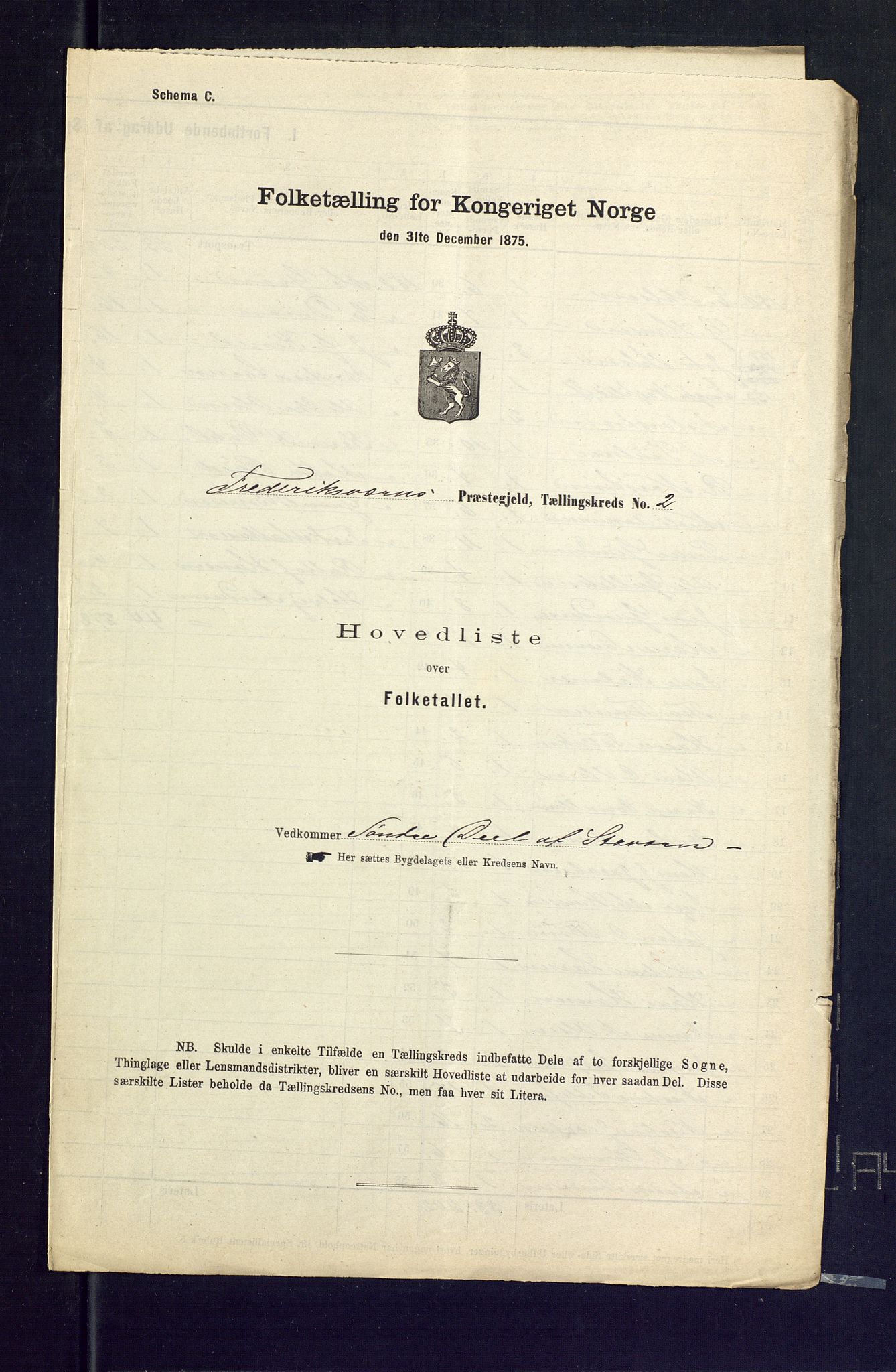 SAKO, Folketelling 1875 for 0798P Fredriksvern prestegjeld, 1875, s. 6