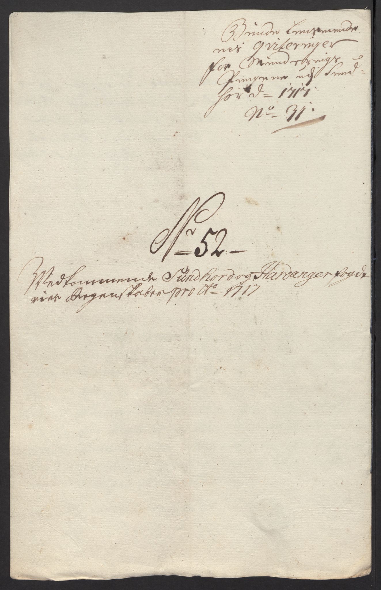Rentekammeret inntil 1814, Reviderte regnskaper, Fogderegnskap, RA/EA-4092/R48/L2994: Fogderegnskap Sunnhordland og Hardanger, 1717, s. 292