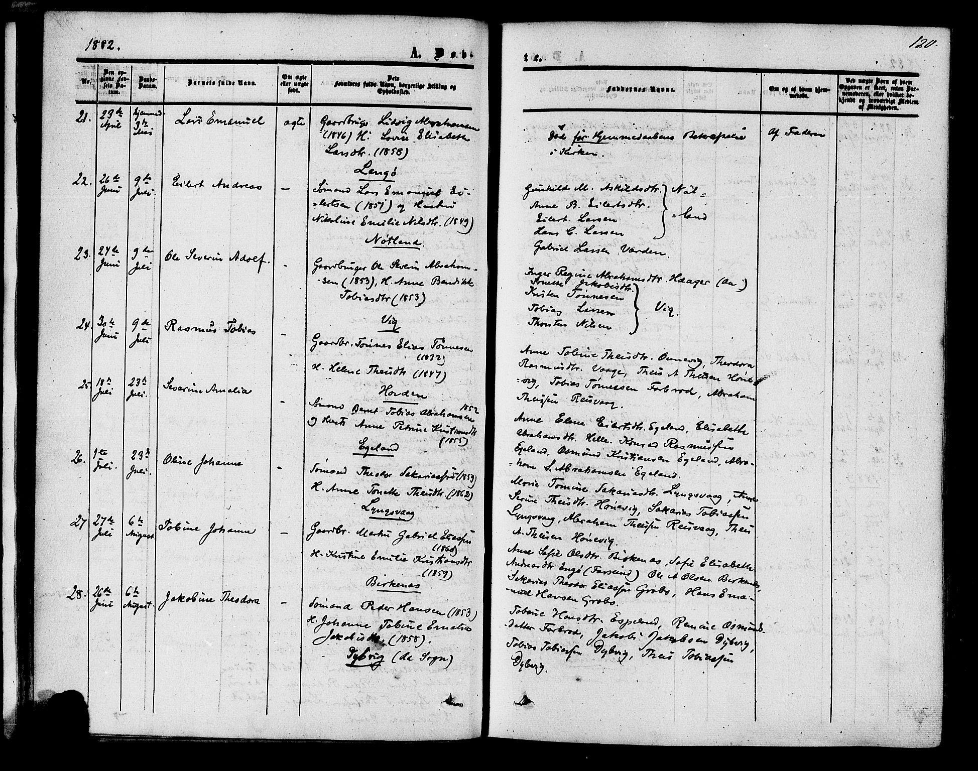 Herad sokneprestkontor, AV/SAK-1111-0018/F/Fa/Fab/L0004: Ministerialbok nr. A 4, 1853-1885, s. 120