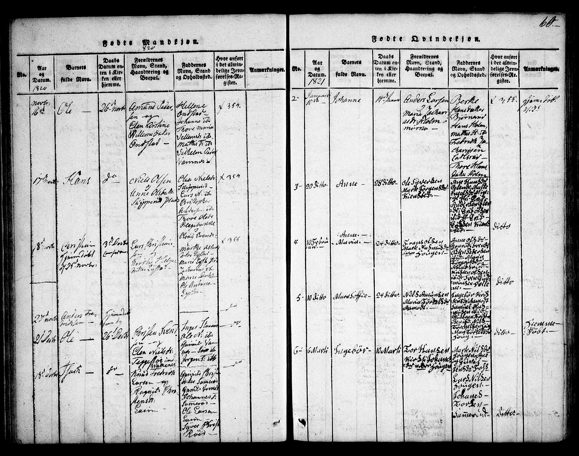 Skiptvet prestekontor Kirkebøker, AV/SAO-A-20009/F/Fa/L0005: Ministerialbok nr. 5, 1814-1838, s. 60