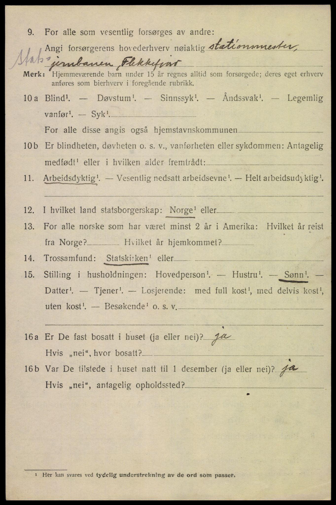 SAK, Folketelling 1920 for 1004 Flekkefjord kjøpstad, 1920, s. 2485
