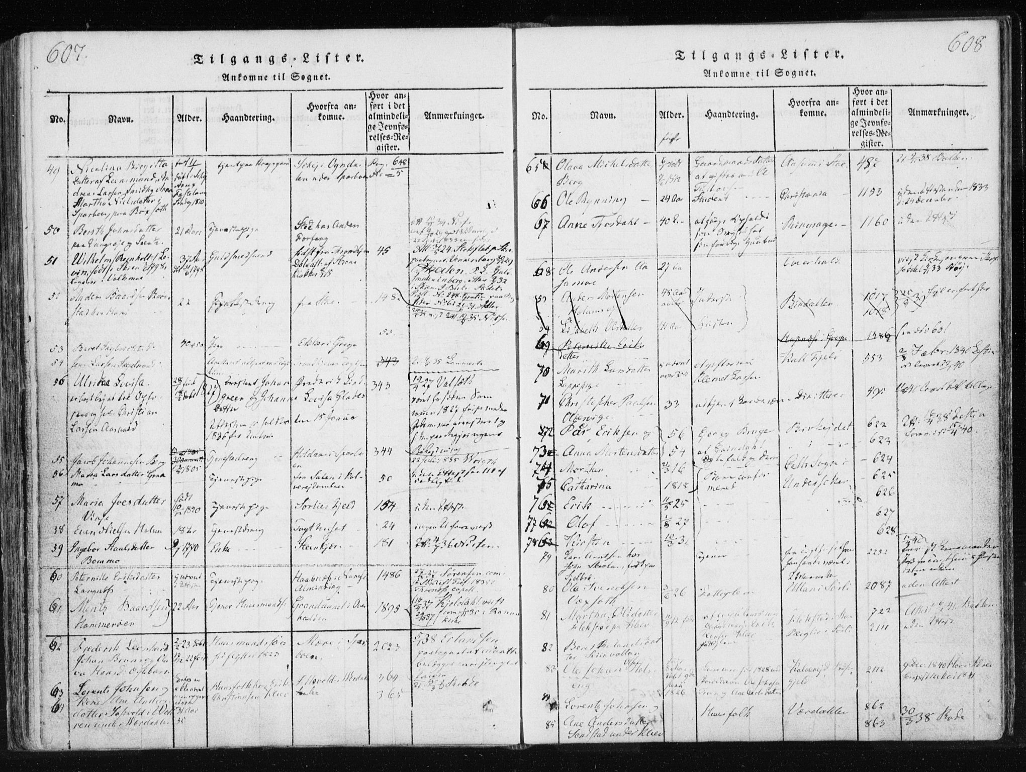 Ministerialprotokoller, klokkerbøker og fødselsregistre - Nord-Trøndelag, SAT/A-1458/749/L0469: Ministerialbok nr. 749A03, 1817-1857, s. 607-608