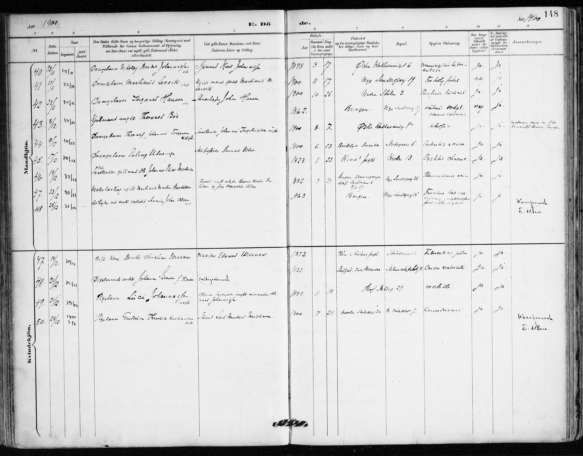 Mariakirken Sokneprestembete, AV/SAB-A-76901/H/Haa/L0008: Ministerialbok nr. A 8, 1893-1942, s. 148