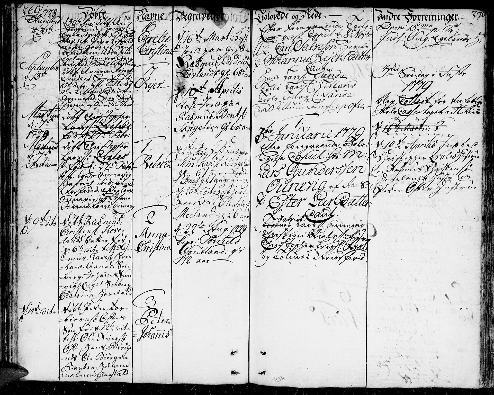 Herad sokneprestkontor, SAK/1111-0018/F/Fa/Faa/L0001: Ministerialbok nr. A 1 /1, 1768-1799, s. 269-270