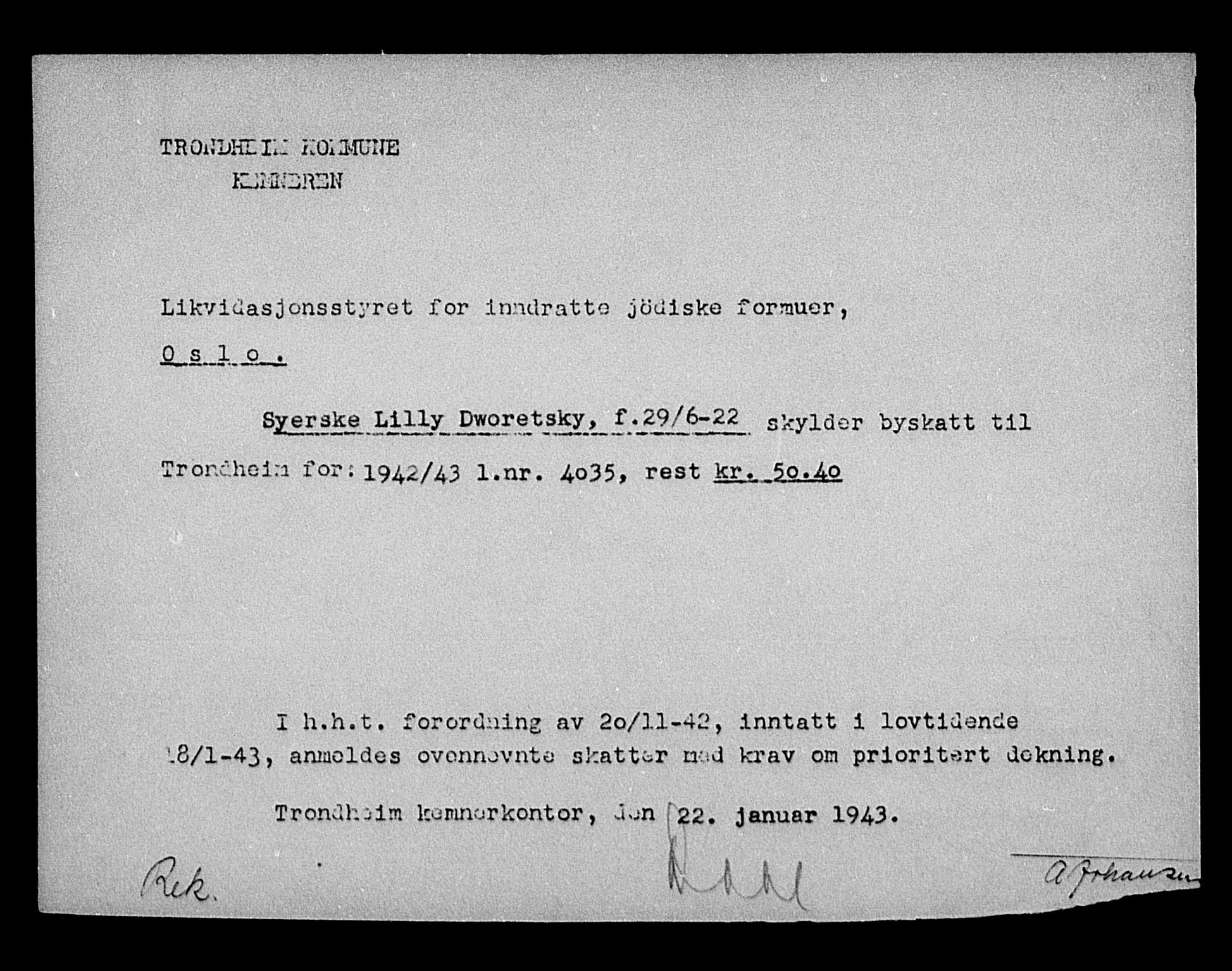 Justisdepartementet, Tilbakeføringskontoret for inndratte formuer, AV/RA-S-1564/H/Hc/Hca/L0894: --, 1945-1947, s. 250