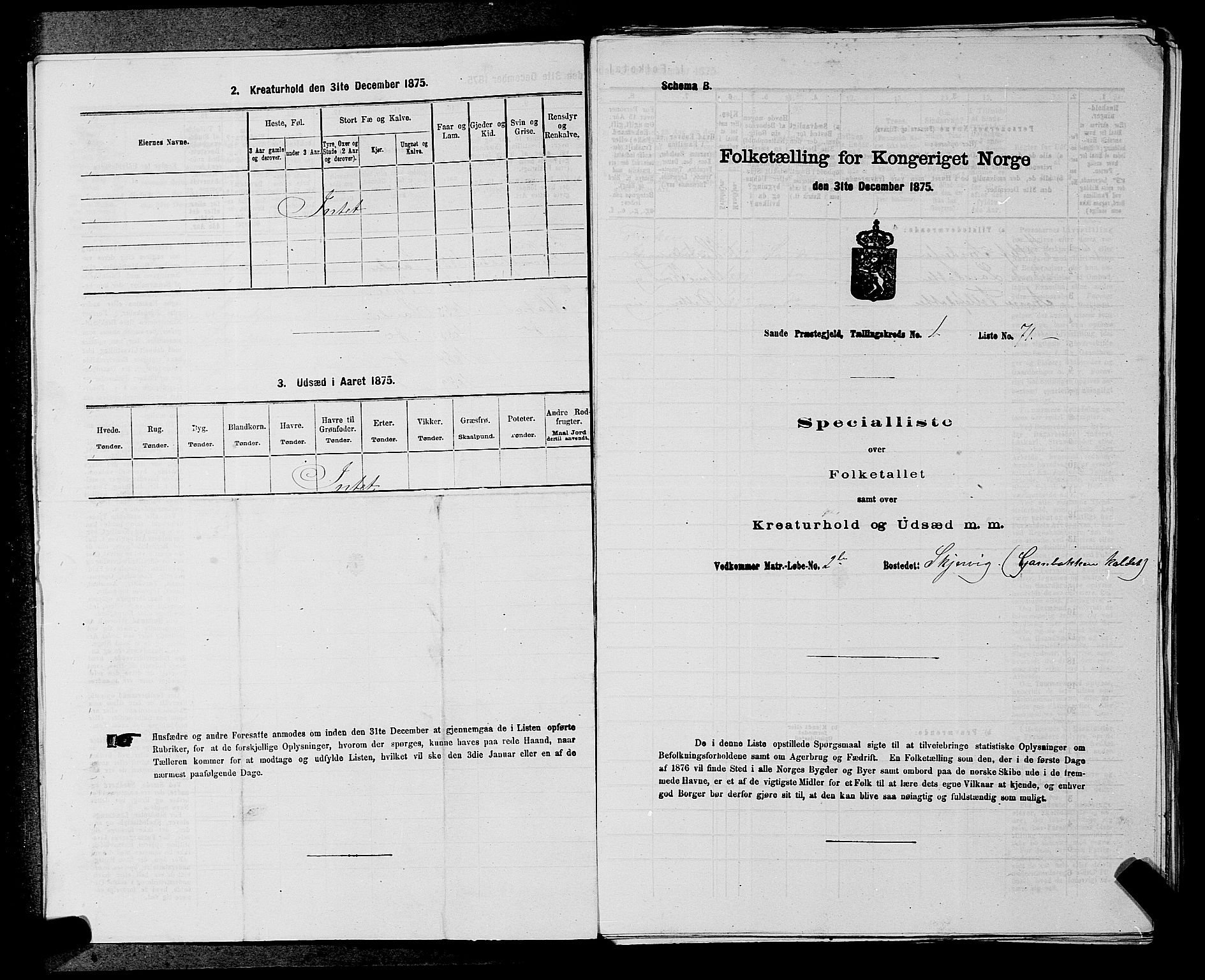SAKO, Folketelling 1875 for 0713P Sande prestegjeld, 1875, s. 54
