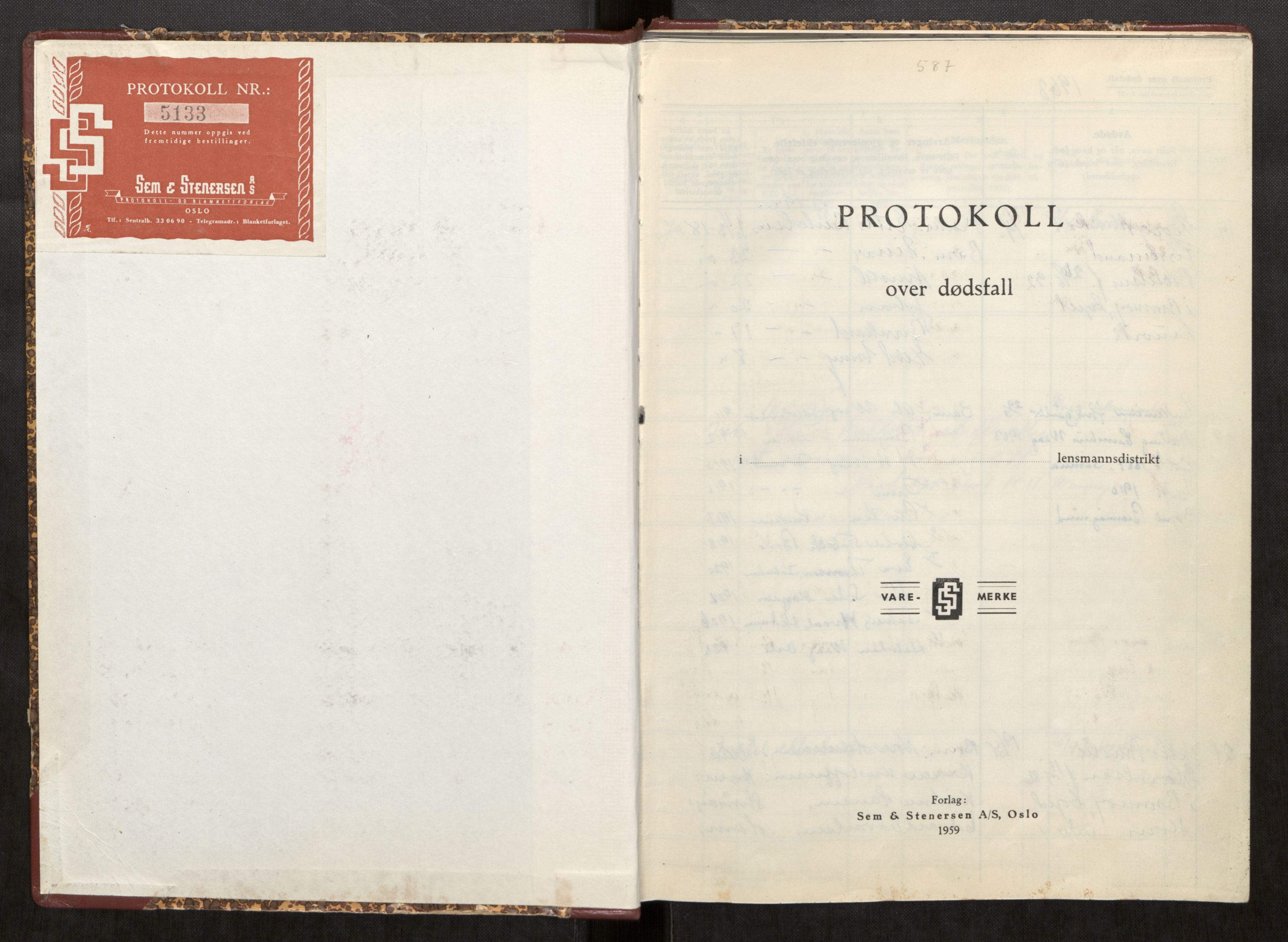 Brønnøy og Vevelstad lensmannskontor, AV/SAT-A-5681/2/Ga/L0001: Dødsfallprotokoll, 1963-1967