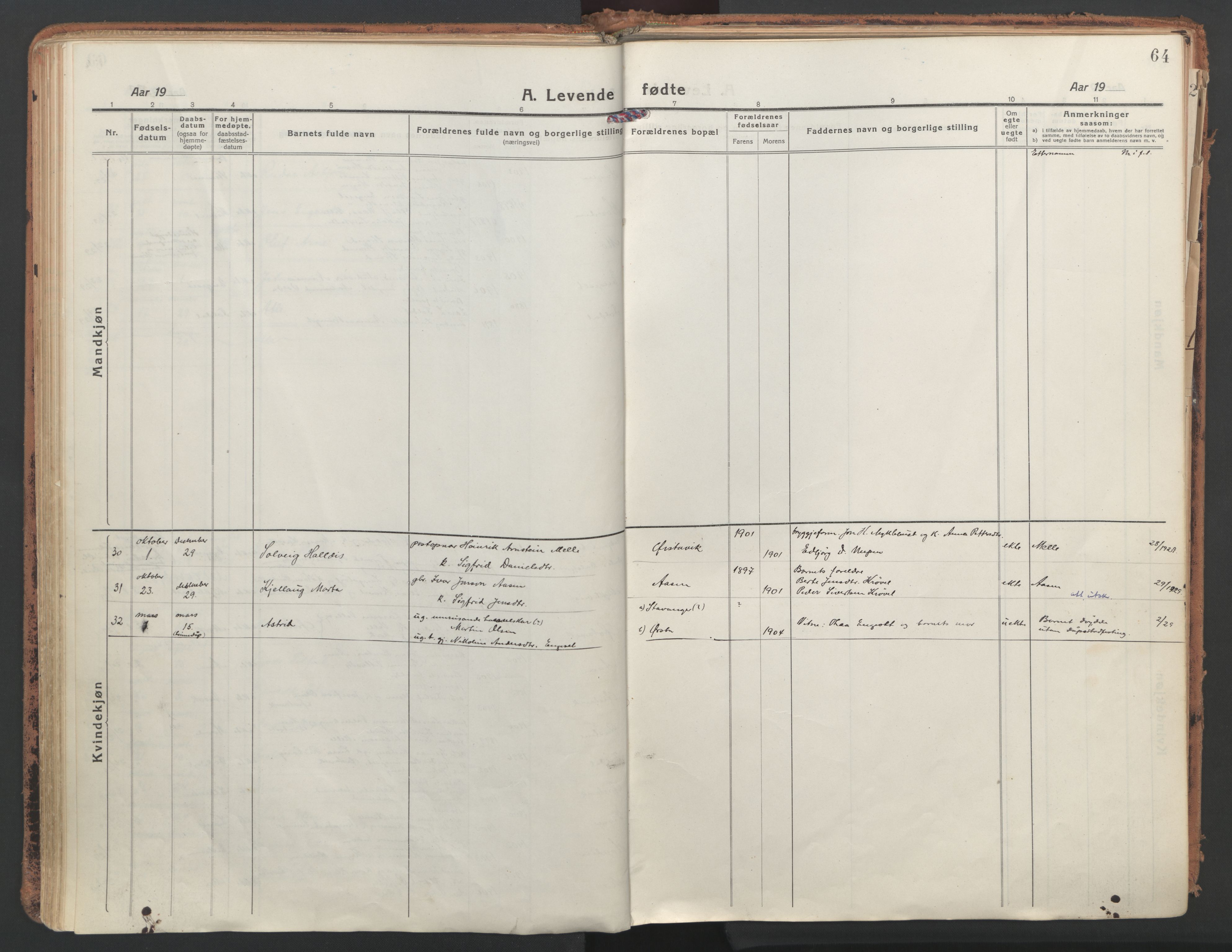 Ministerialprotokoller, klokkerbøker og fødselsregistre - Møre og Romsdal, AV/SAT-A-1454/513/L0180: Ministerialbok nr. 513A07, 1919-1929, s. 64