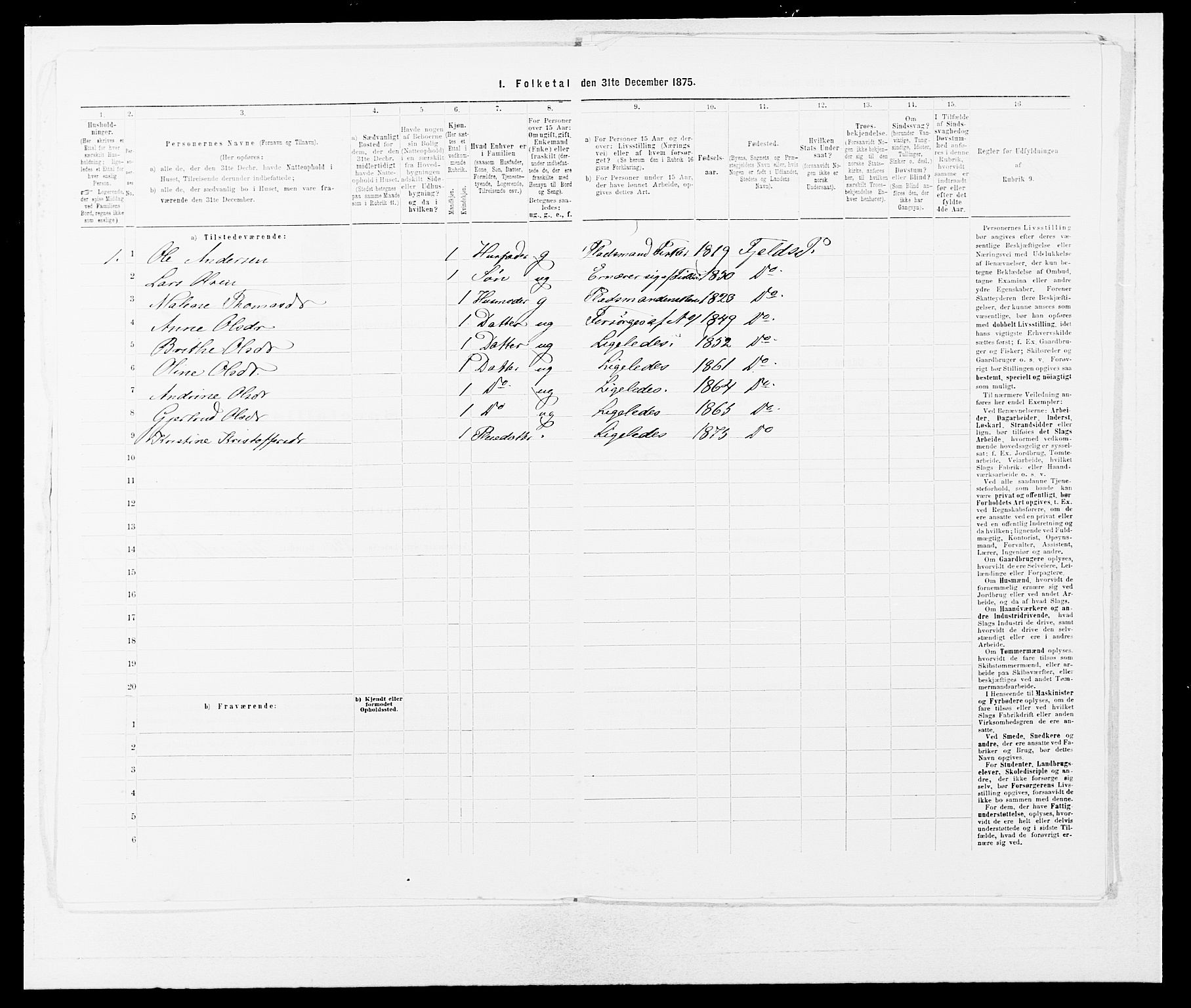 SAB, Folketelling 1875 for 1246P Fjell prestegjeld, 1875, s. 24